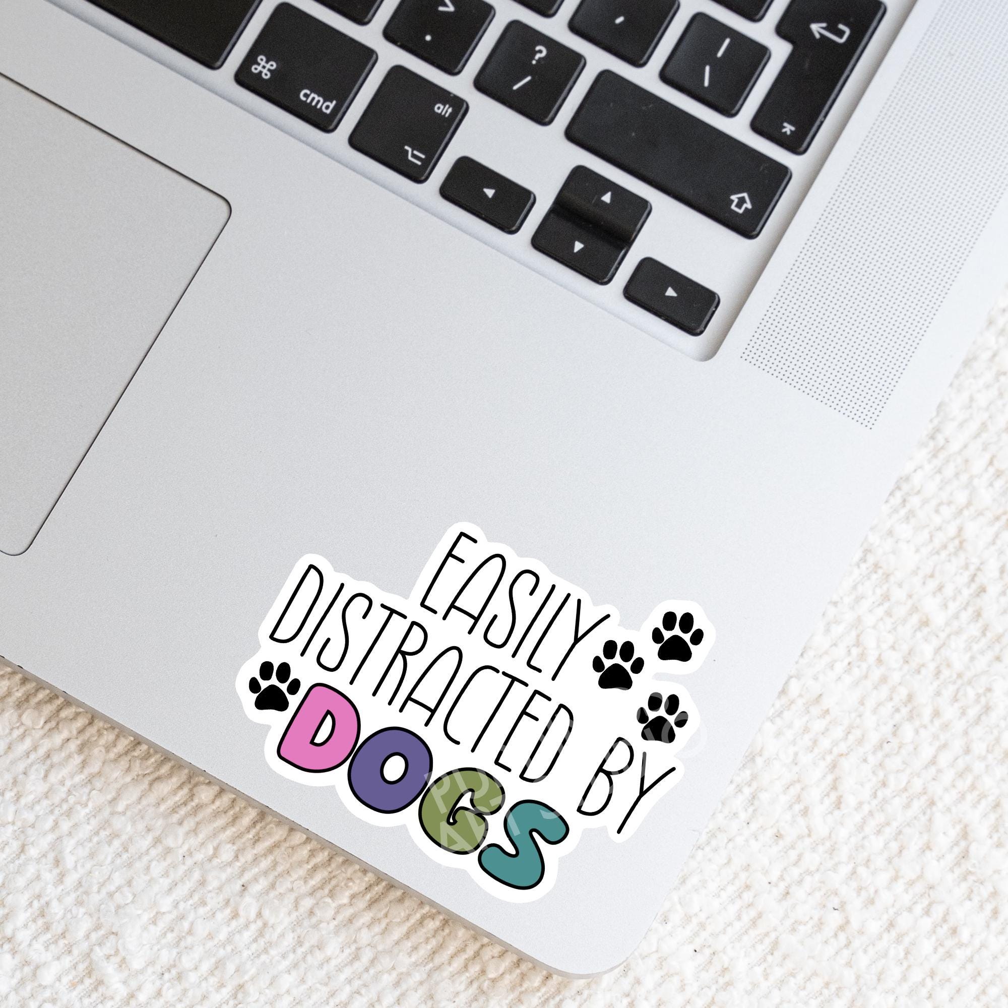 Easily Distracted by Cats/Dogs Vinyl Sticker
