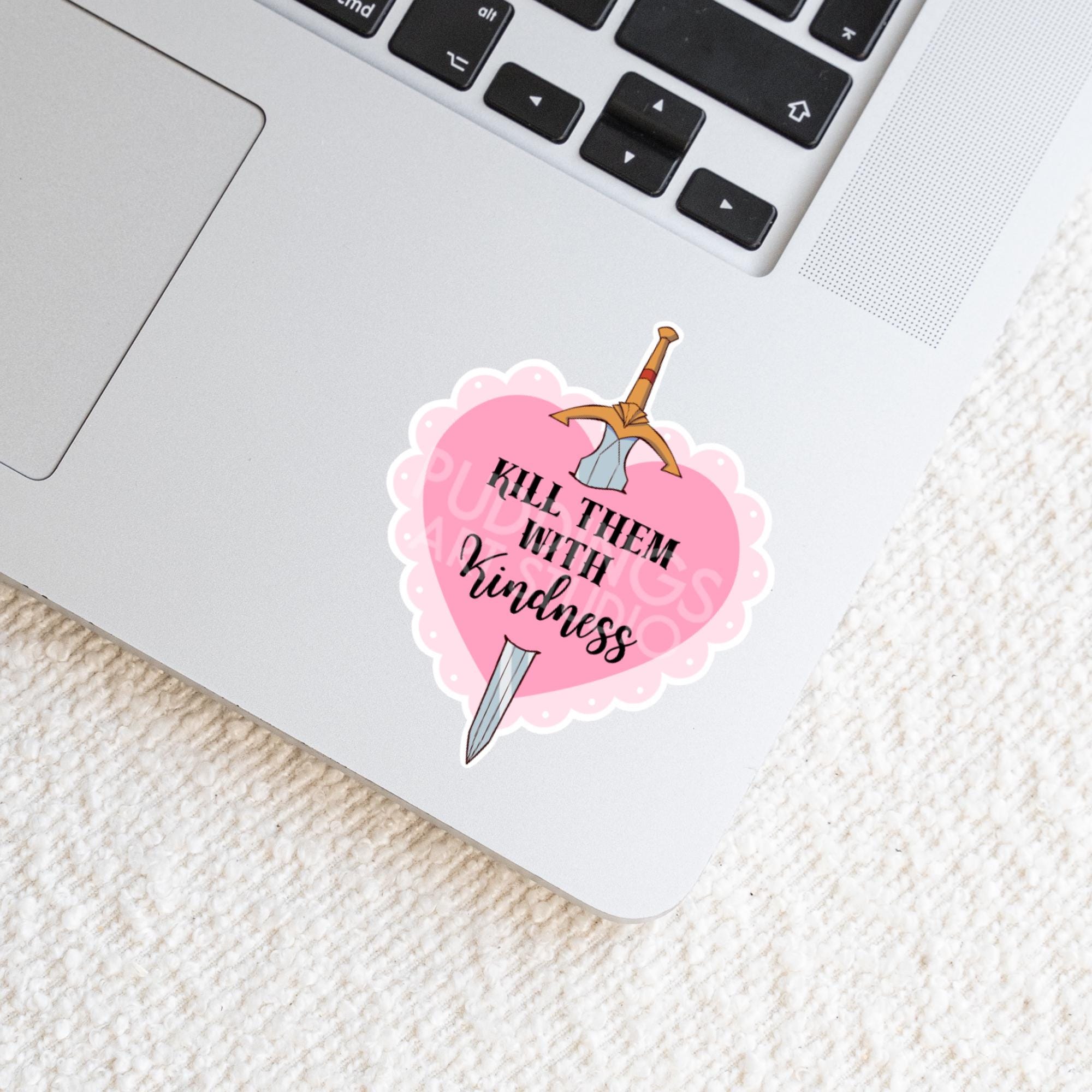 Kill them with Kindness Heart & Dagger Sticker