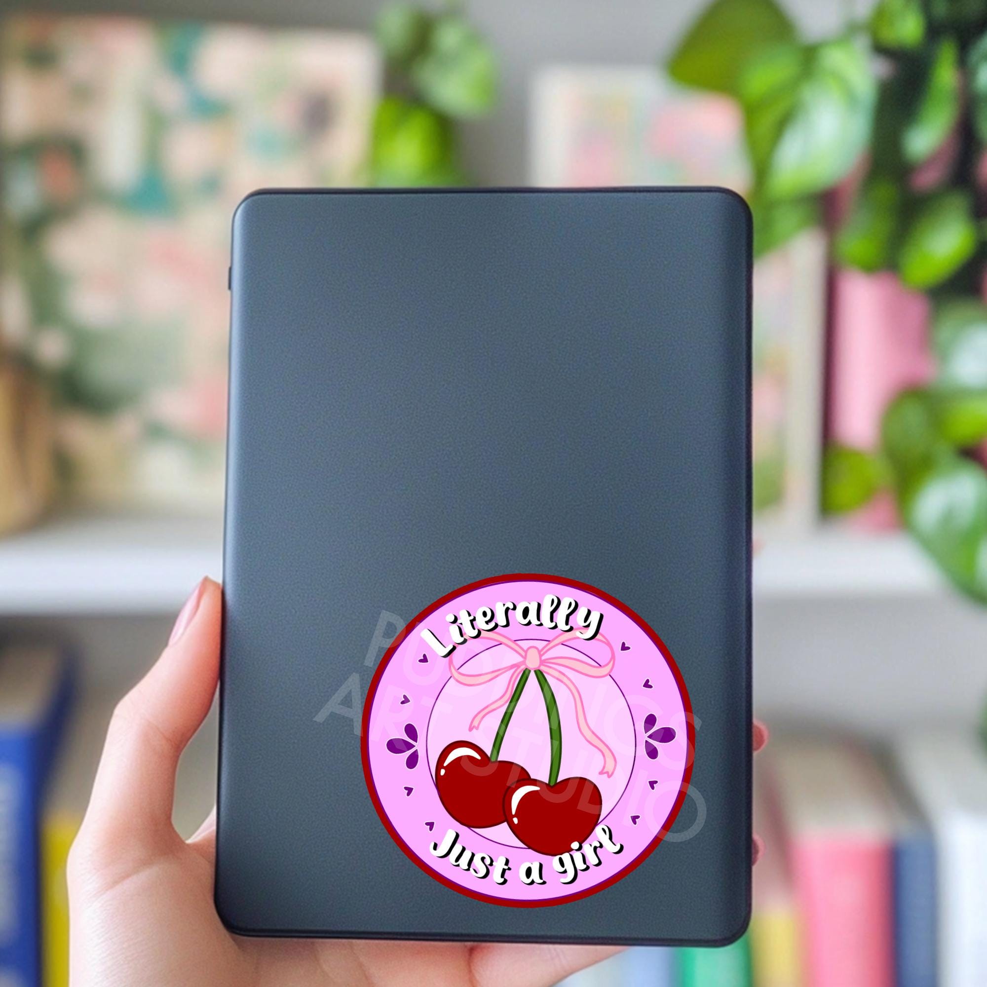 Literally Just a Girl Pink Cherry Sticker