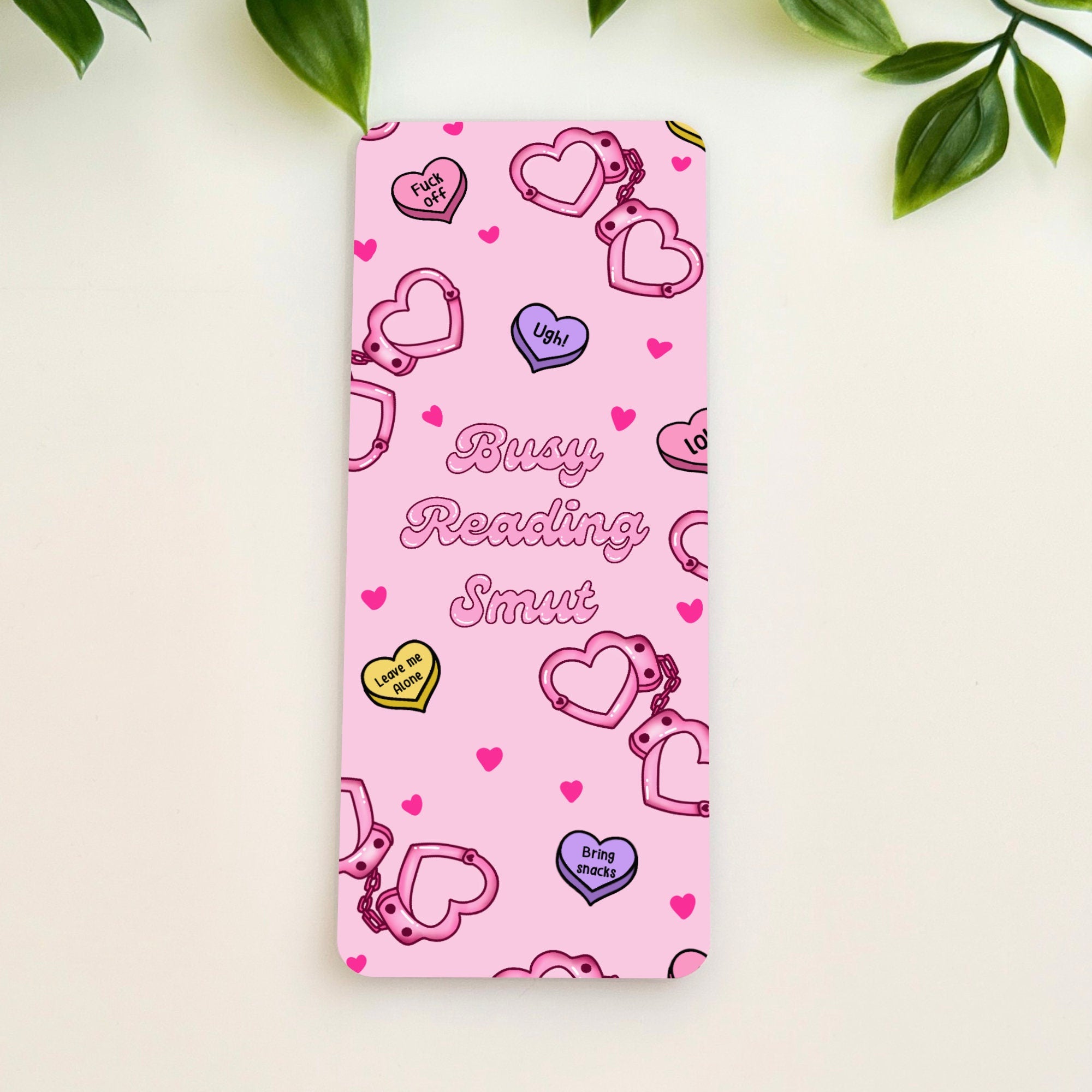 Pink Busy Reading Smut Bookmark