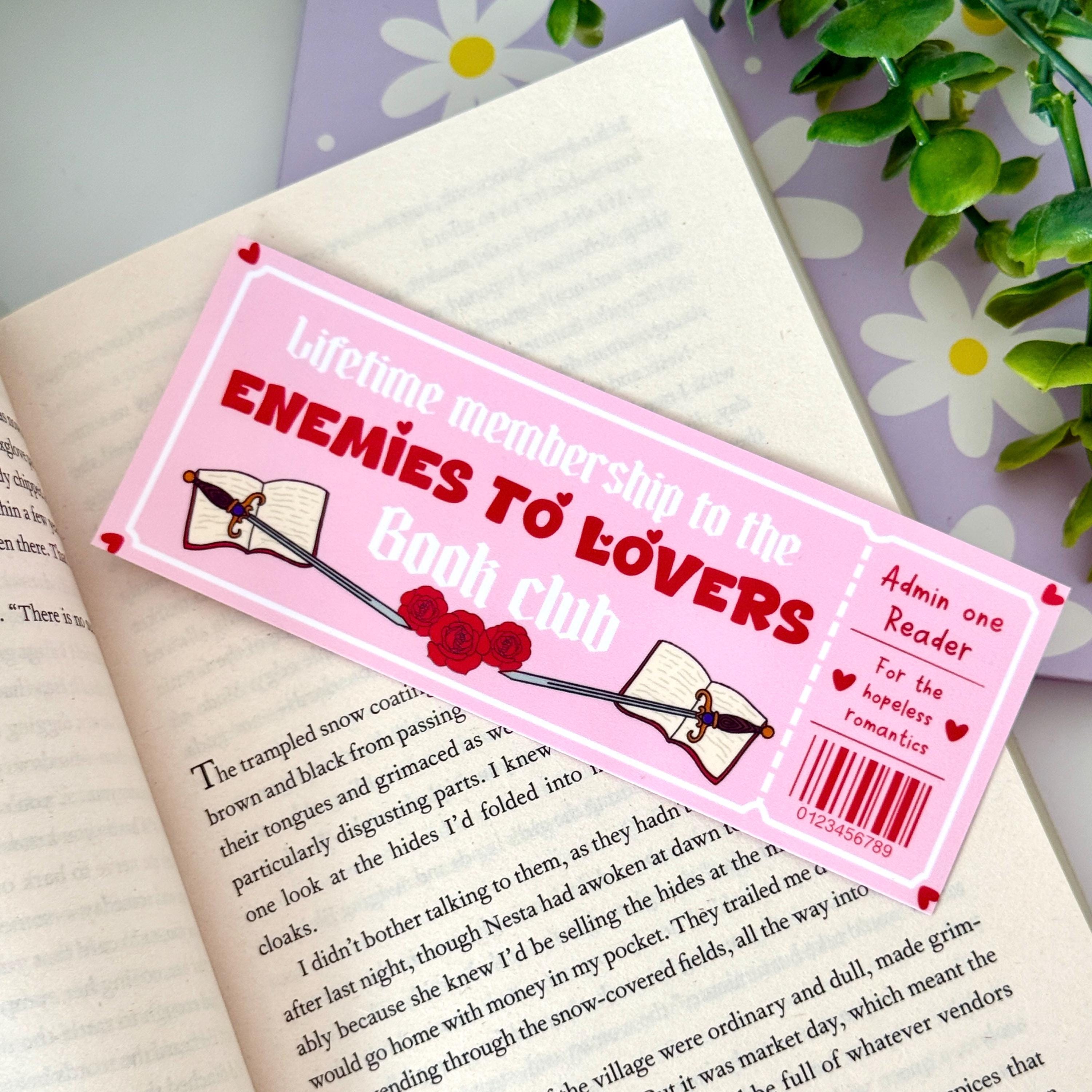Pink Enemies to Lovers Book Club Matte Bookmark