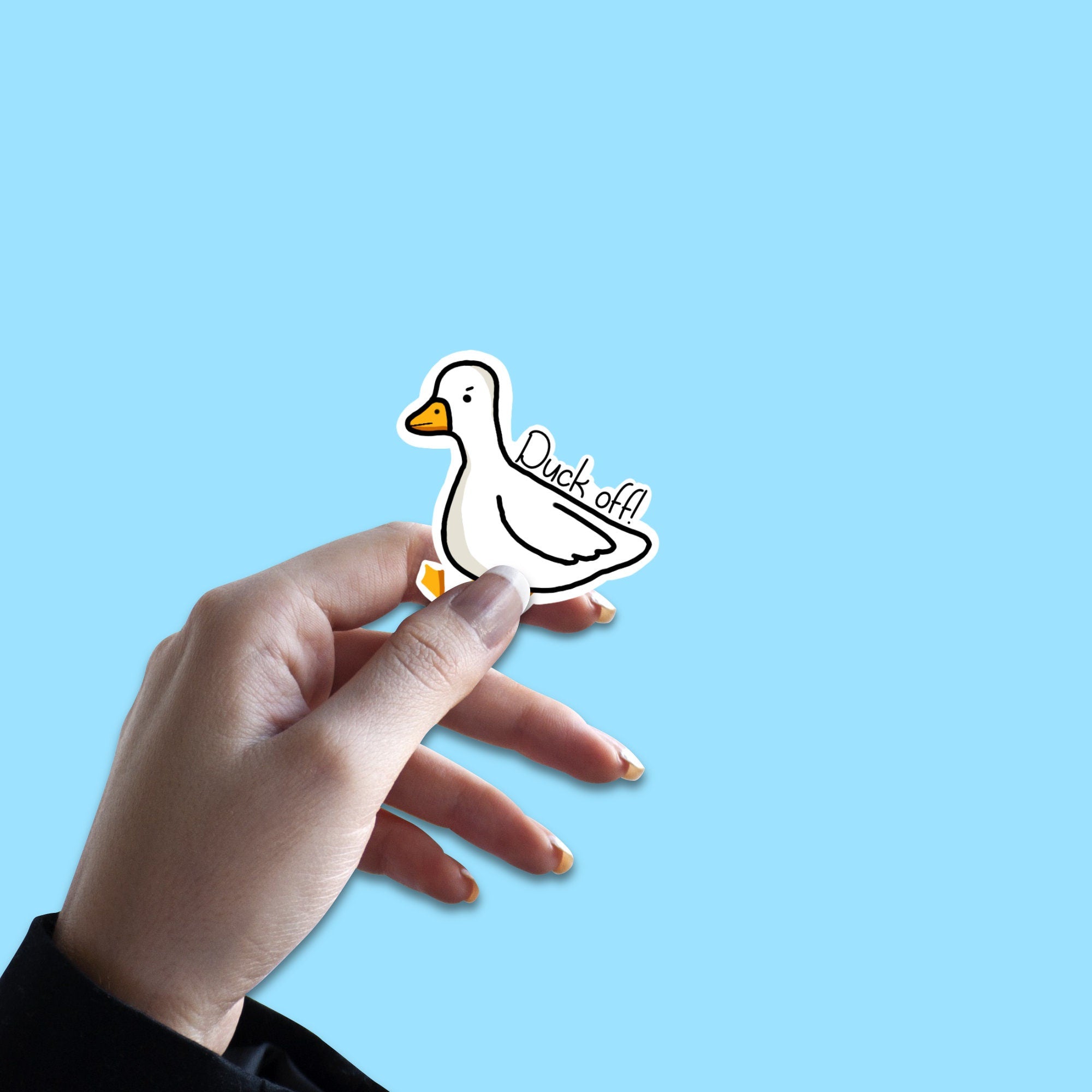 Duck off, Duck Sticker, Funny Meme Sticker, Autocorrect Error, Waterproof Stickers, Quote Sticker "Duck off"  Sticker, Bumper Sticker