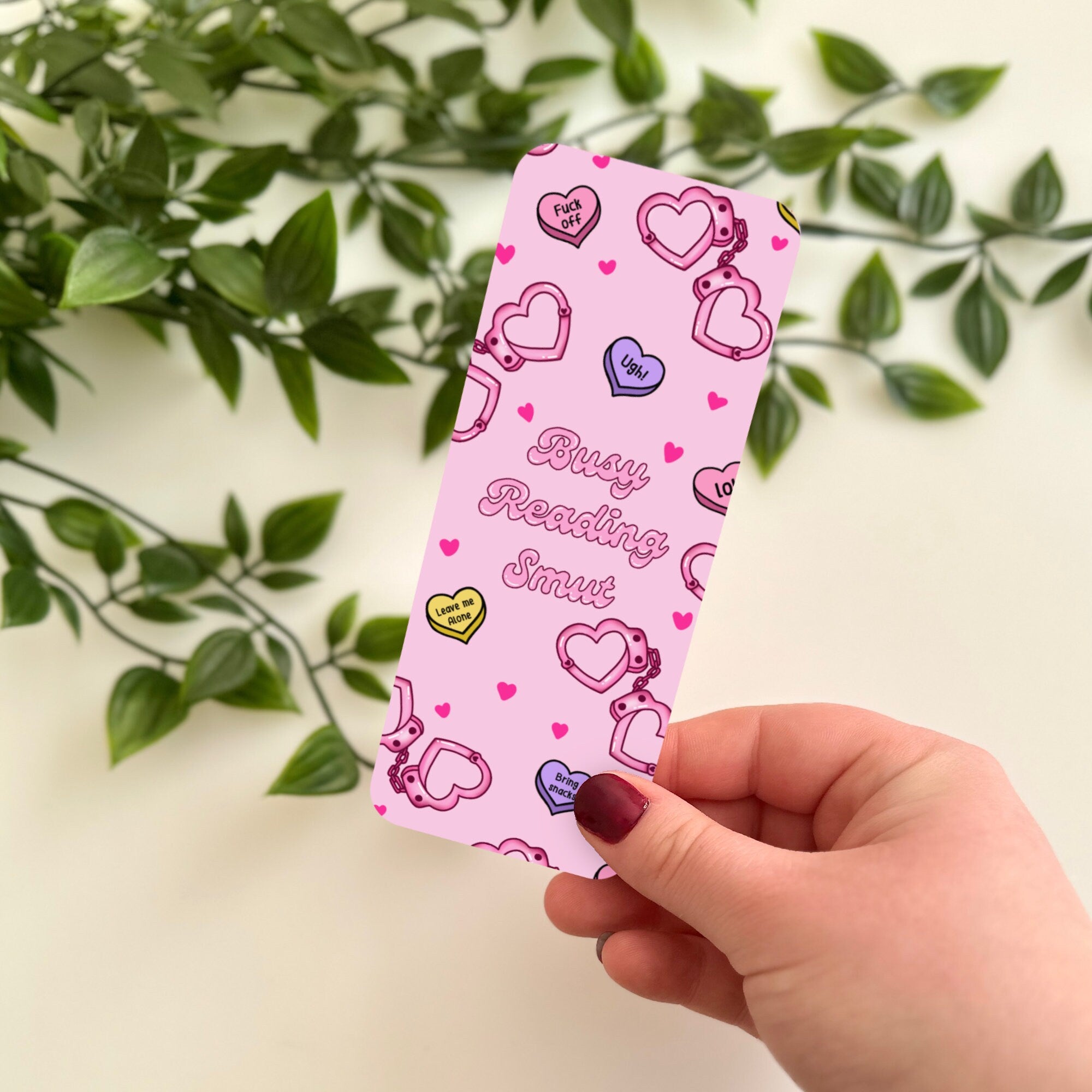Pink Busy Reading Smut Bookmark