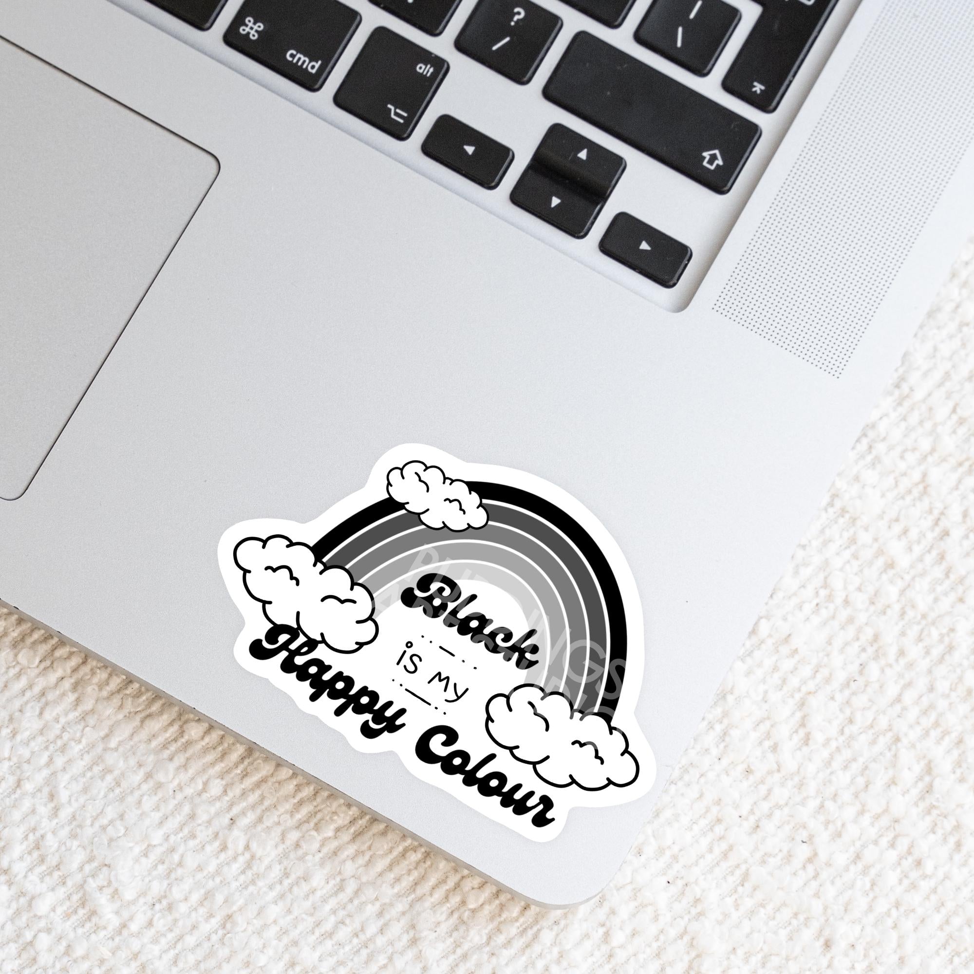 Black is my Happy Colour Sticker