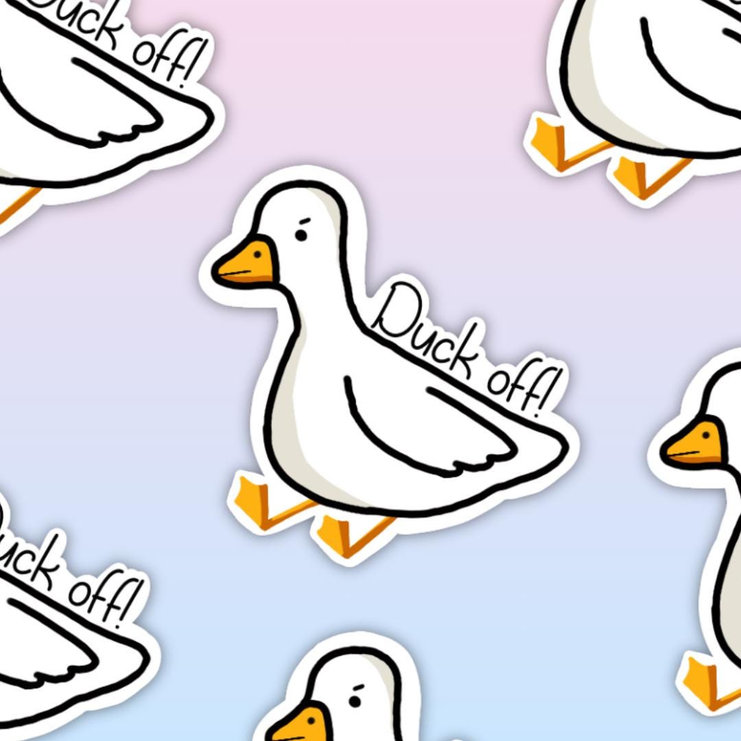 Duck off, Duck Sticker, Funny Meme Sticker, Autocorrect Error, Waterproof Stickers, Quote Sticker "Duck off"  Sticker, Bumper Sticker