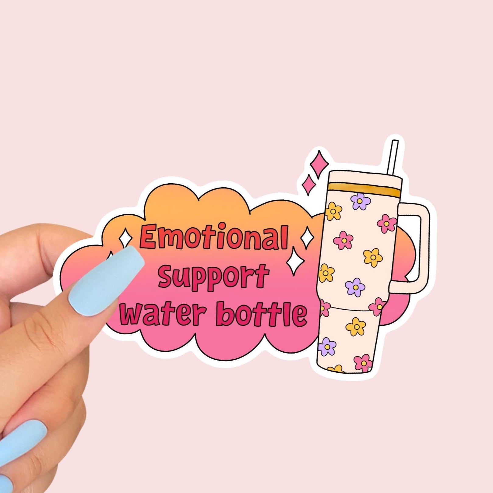 Emotional Support Water bottle Sticker