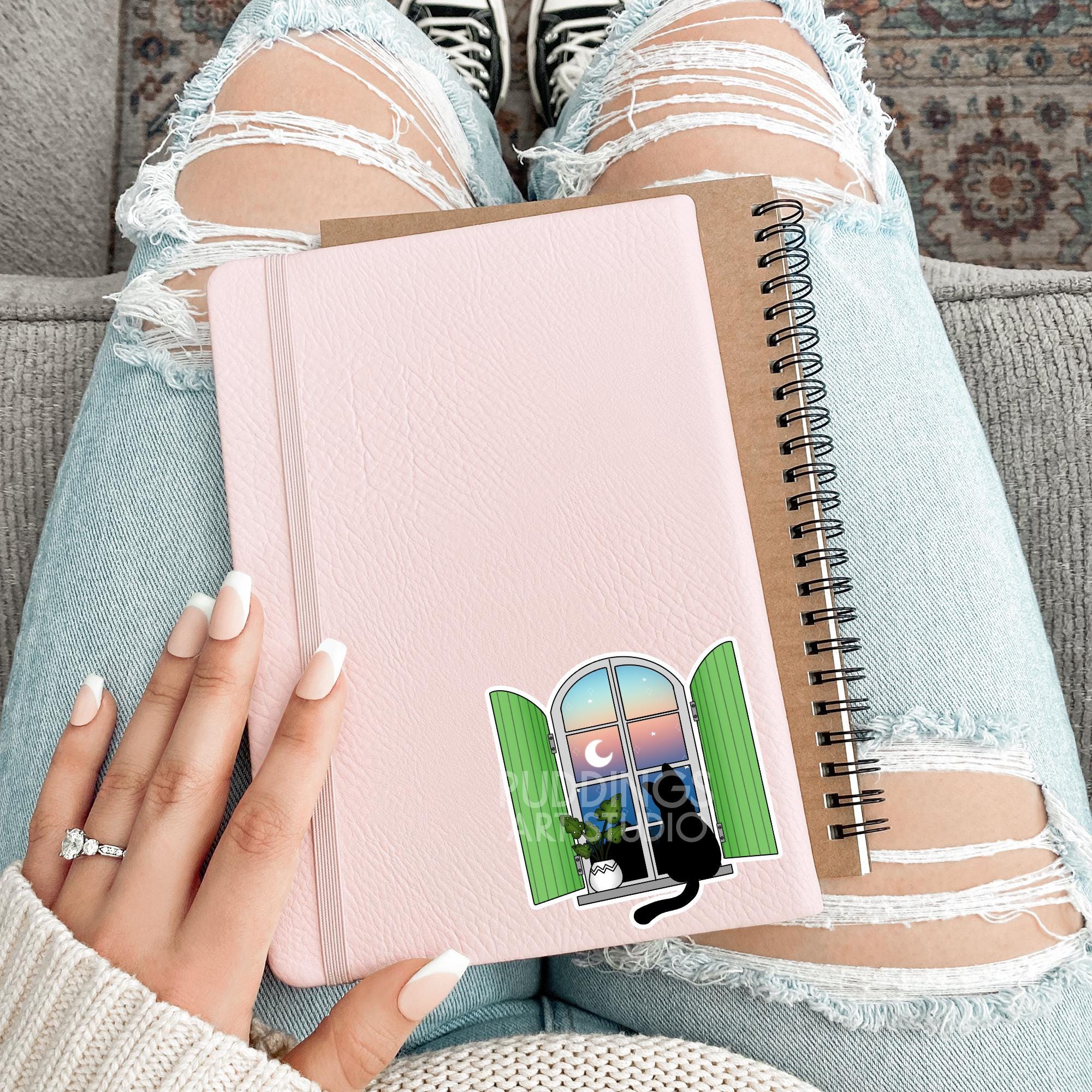 Cat in Window Sticker