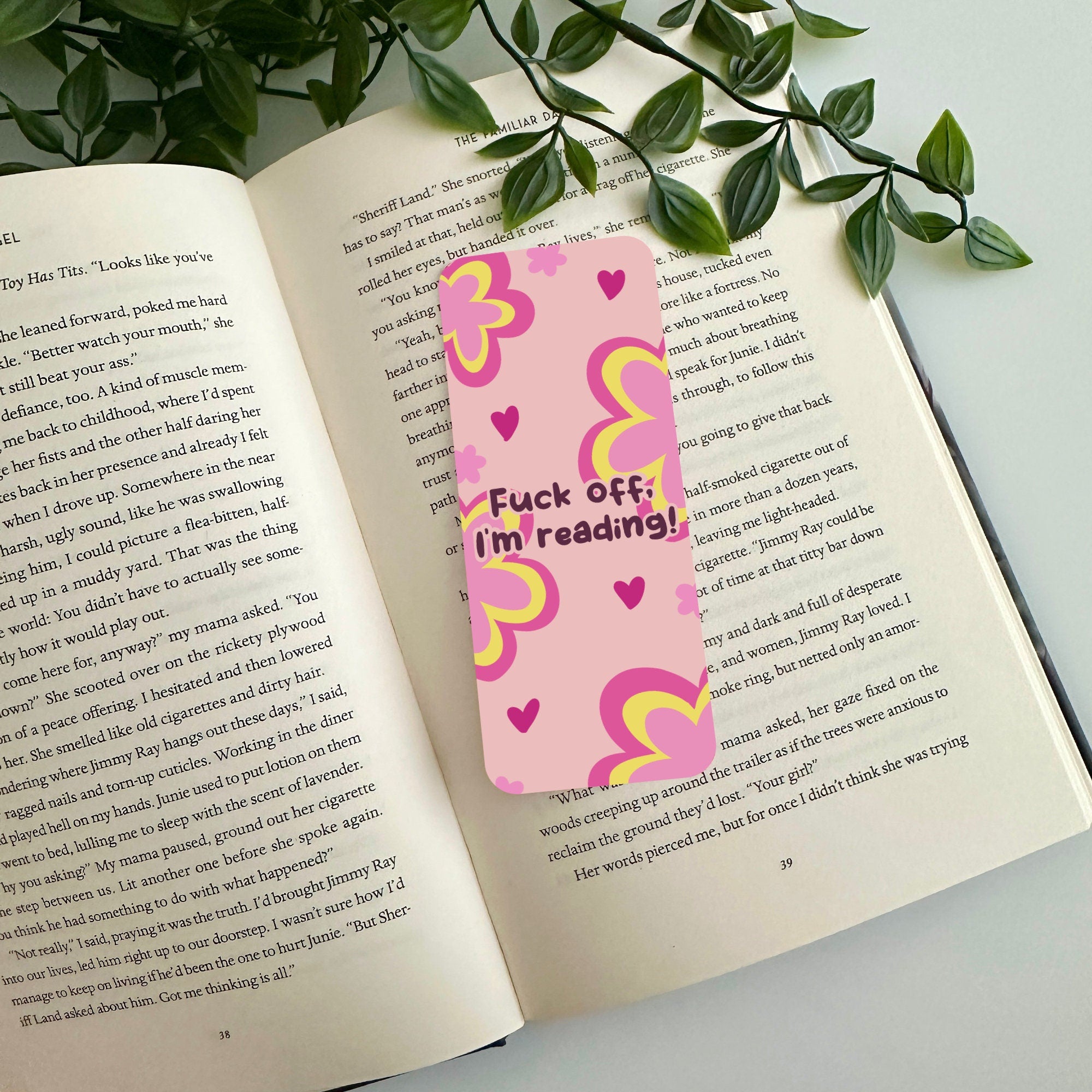 Fuck off, i'm Reading Floral Matte Bookmark
