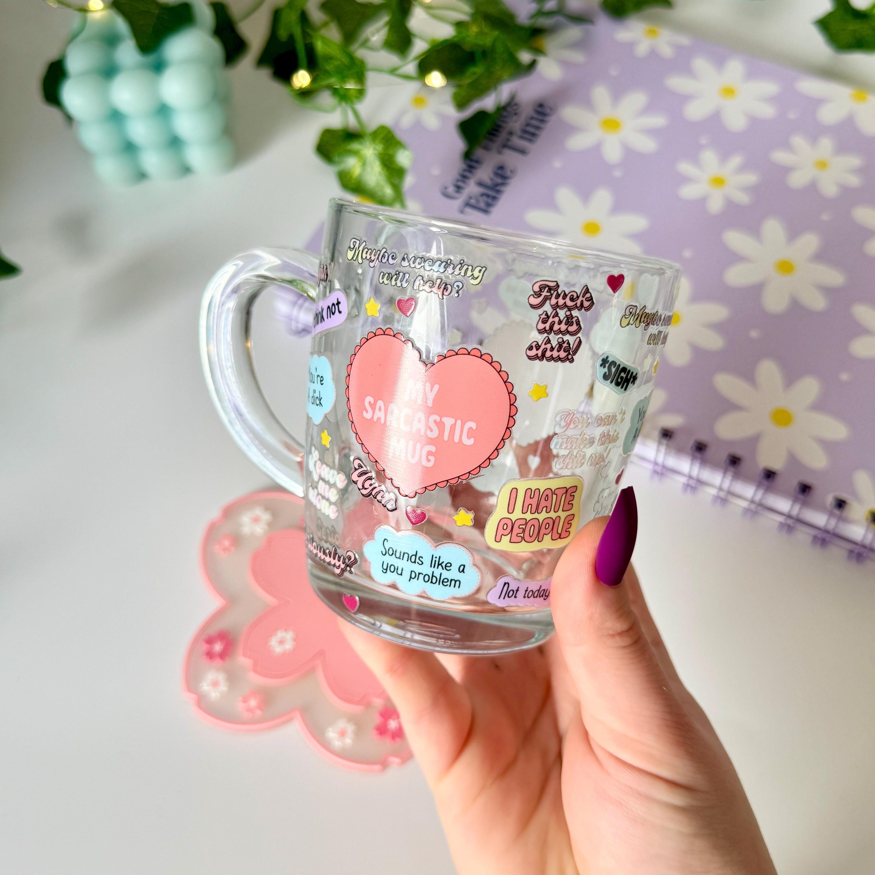 My Sarcastic Mug, 36cl Glass Coffee/Tea Cup