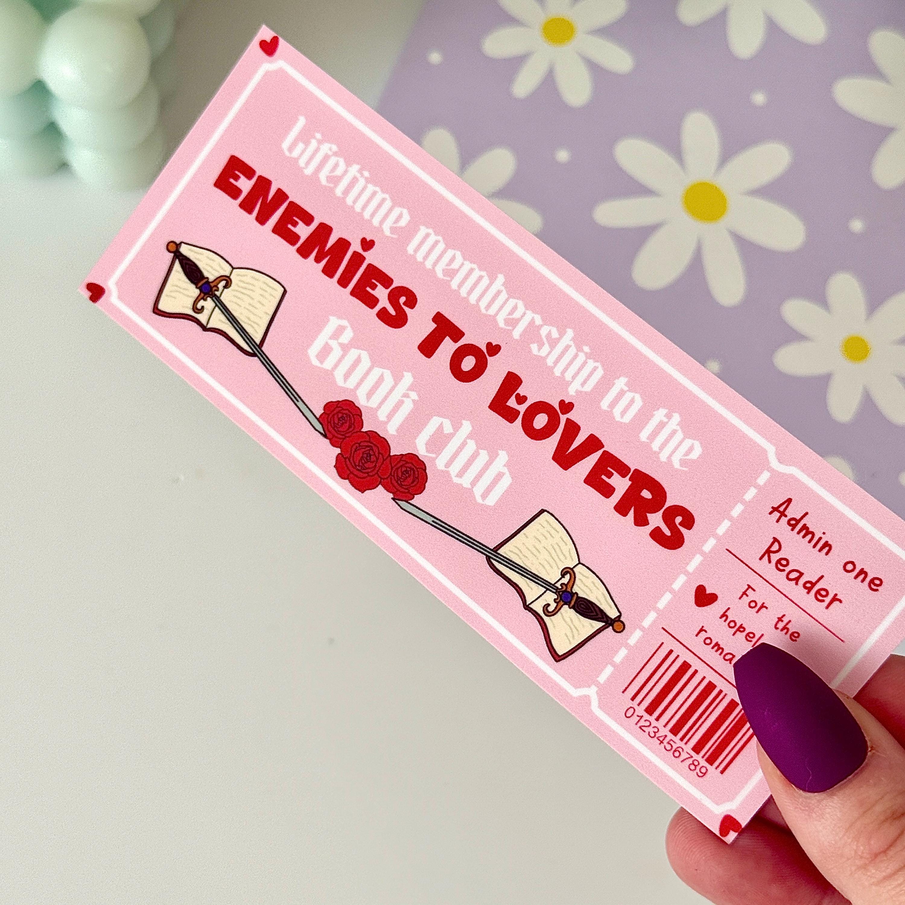Pink Enemies to Lovers Book Club Matte Bookmark