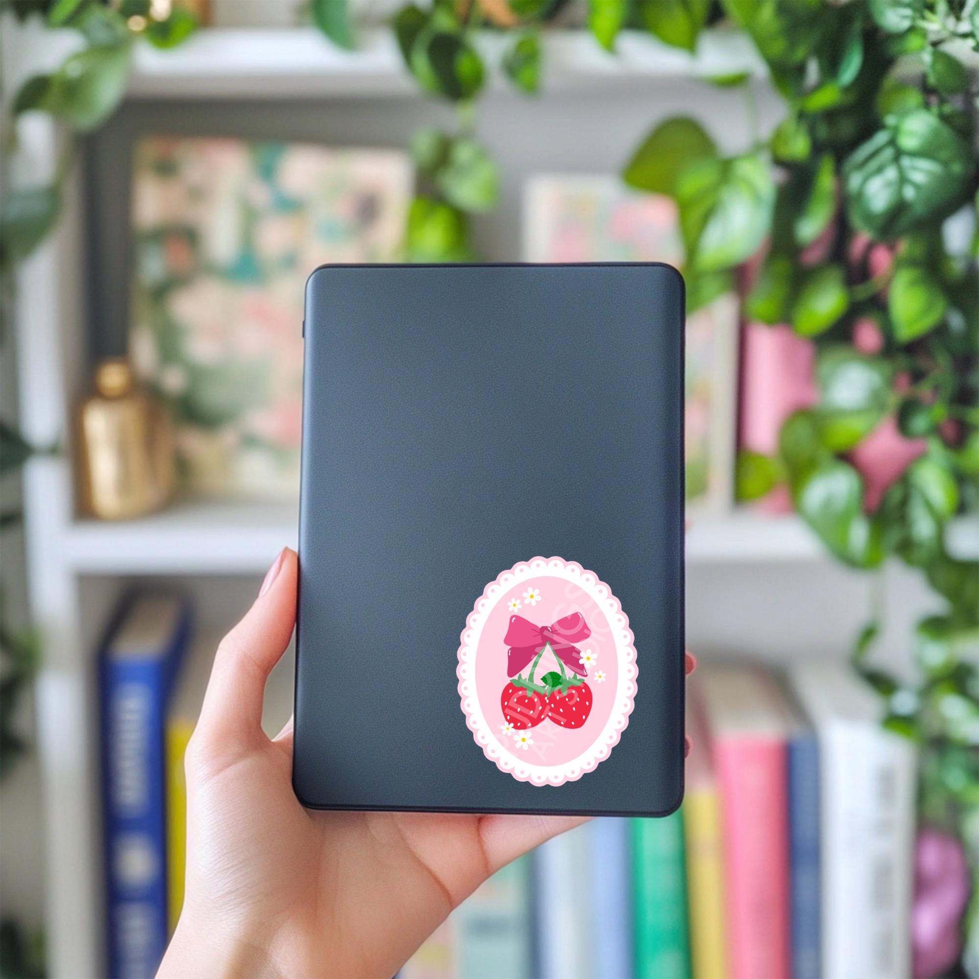 Cute Pink Strawberry Stamp Sticker