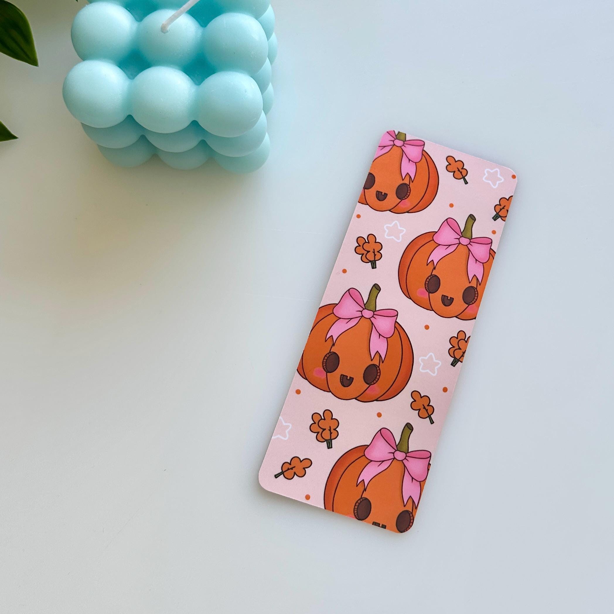 Cute Pumpkin with Bow Matte Bookmark
