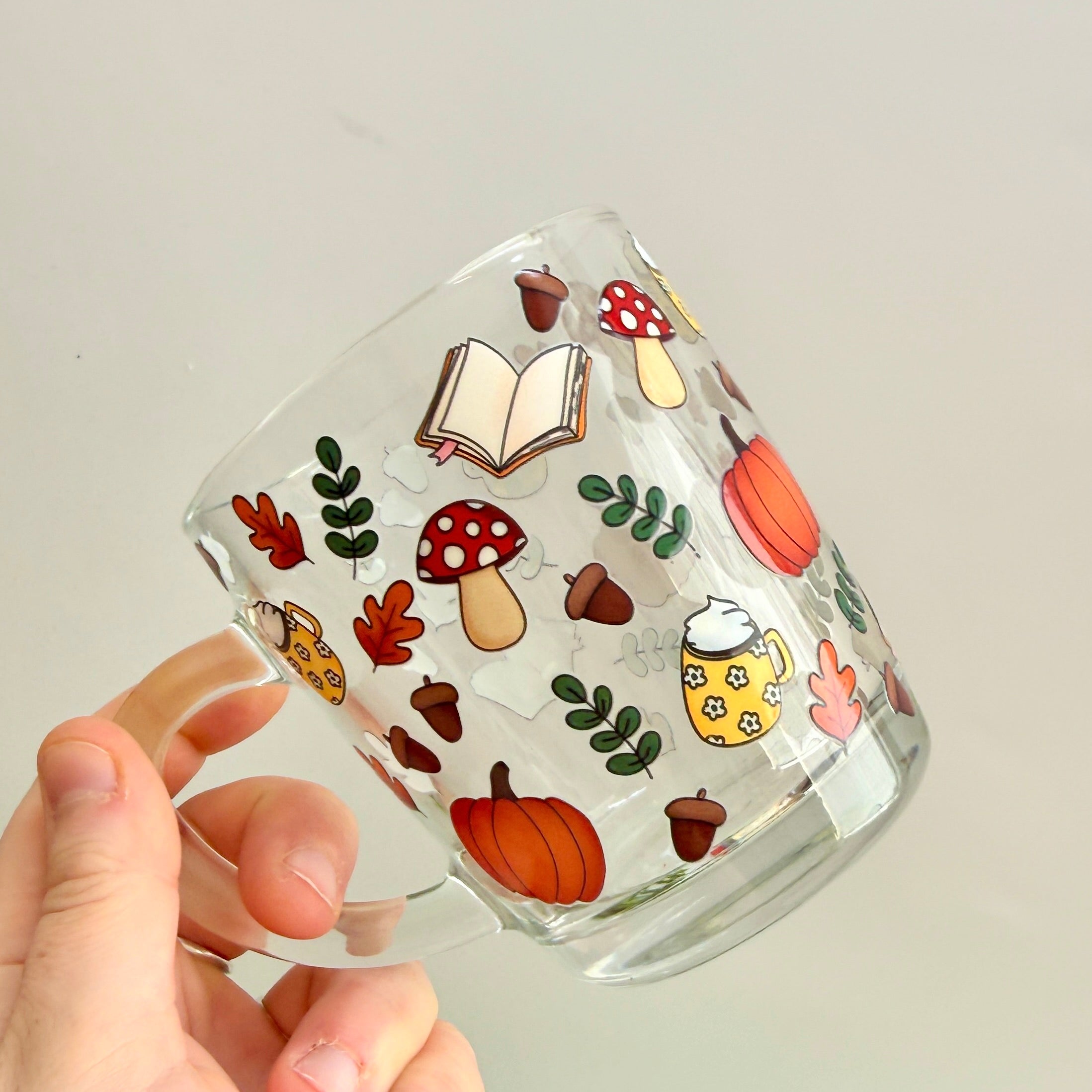 Autumnal and Books Glass Mug