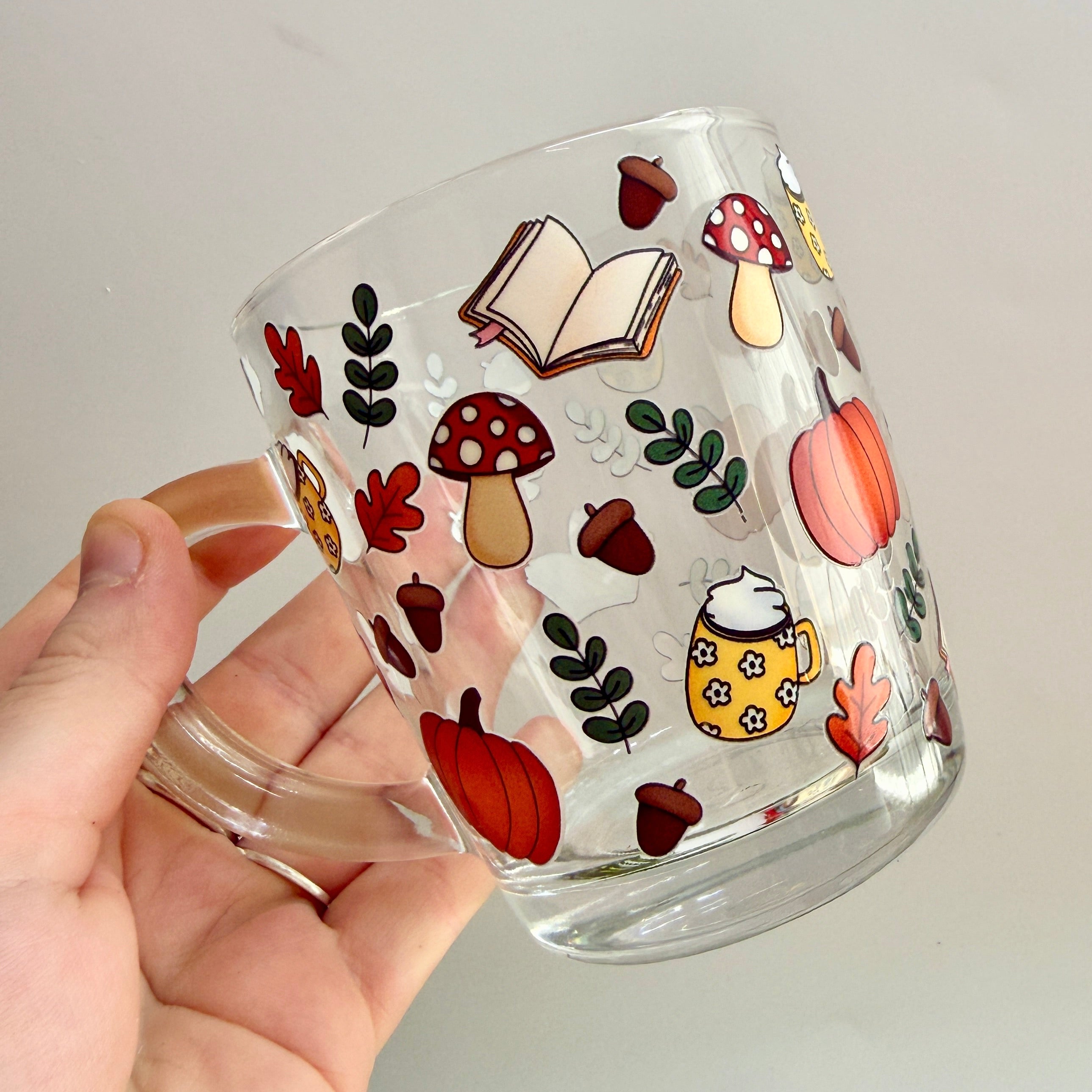 Autumnal and Books Glass Mug