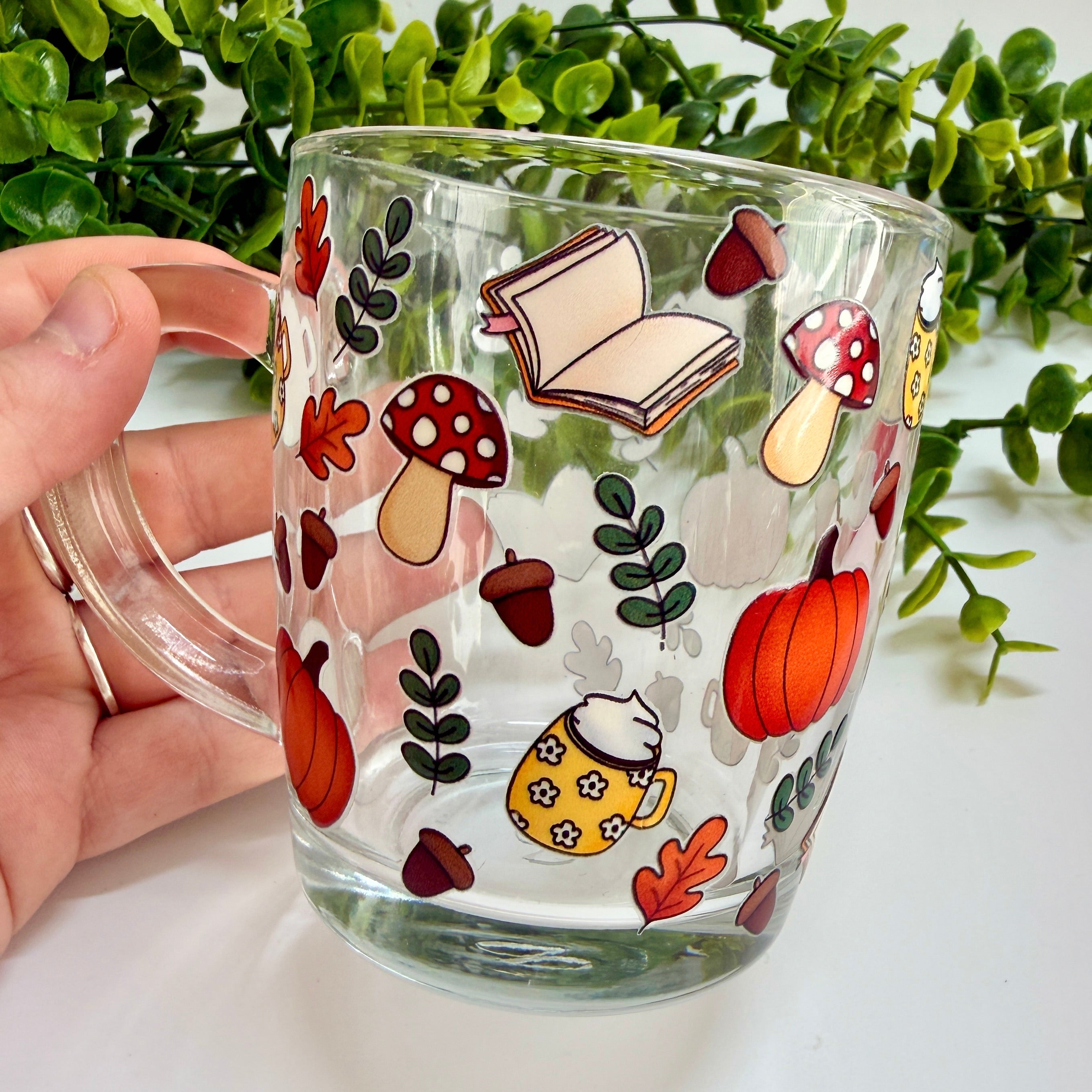 Autumnal and Books Glass Mug