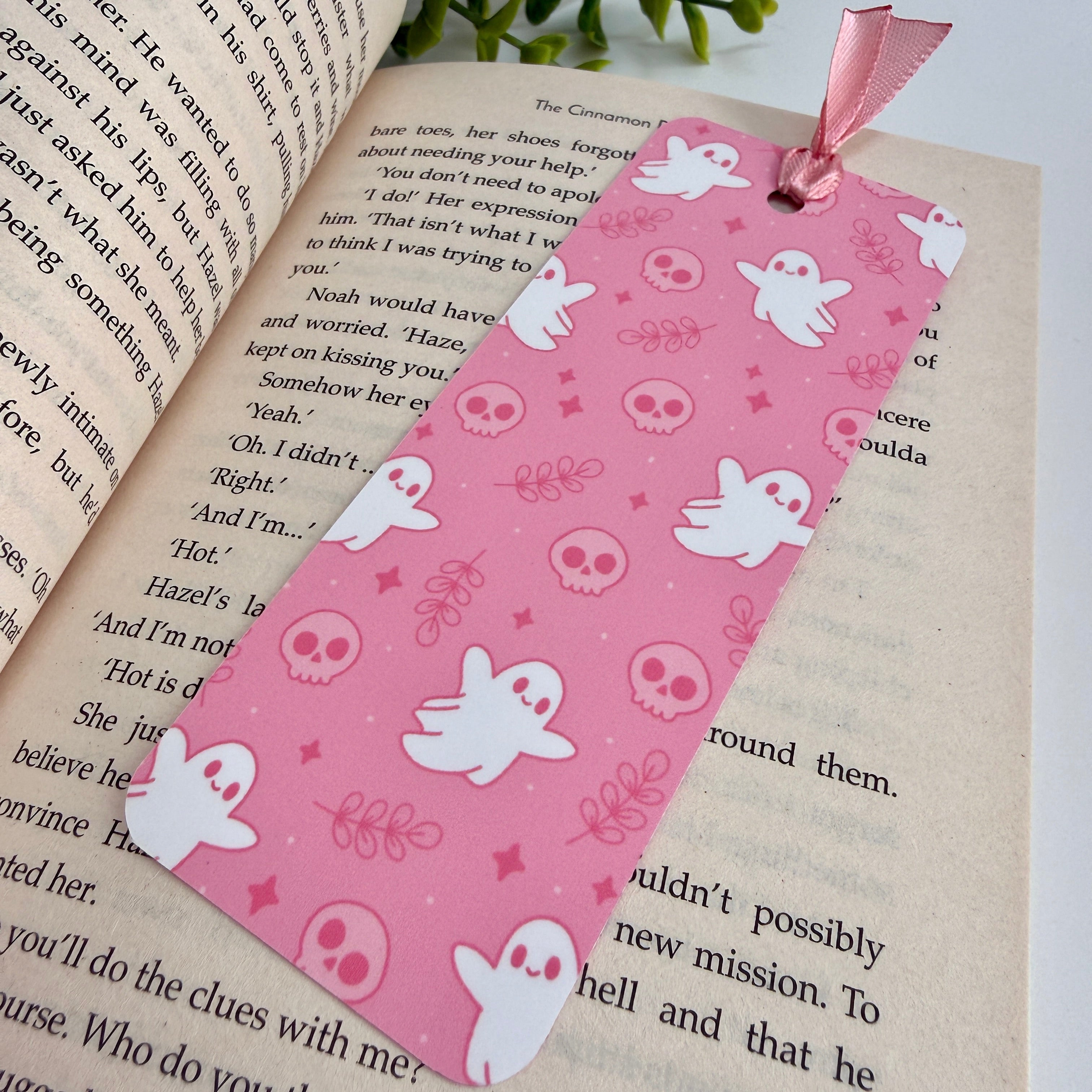 Pink Ghosty Matte Laminated Bookmark