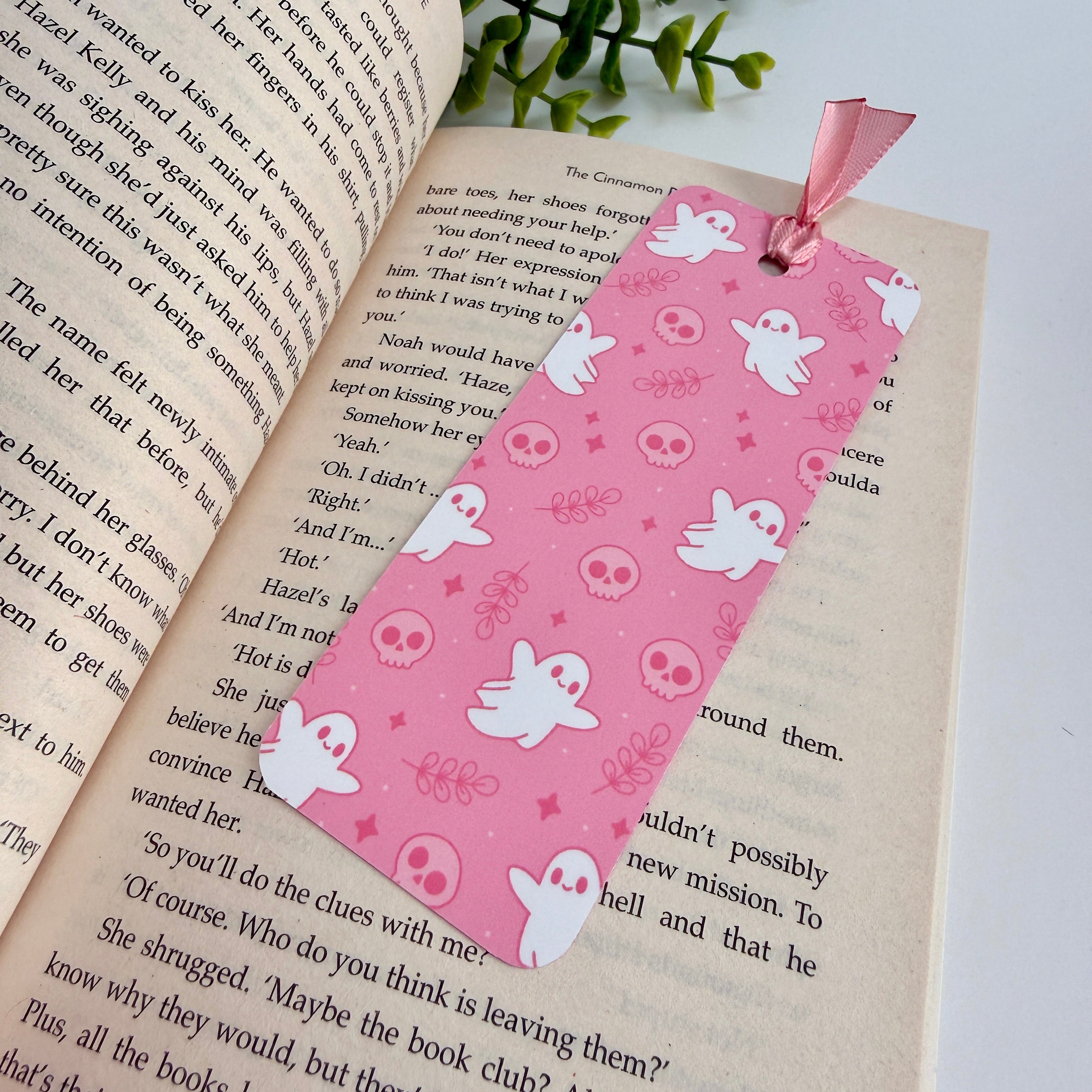 Pink Ghosty Matte Laminated Bookmark