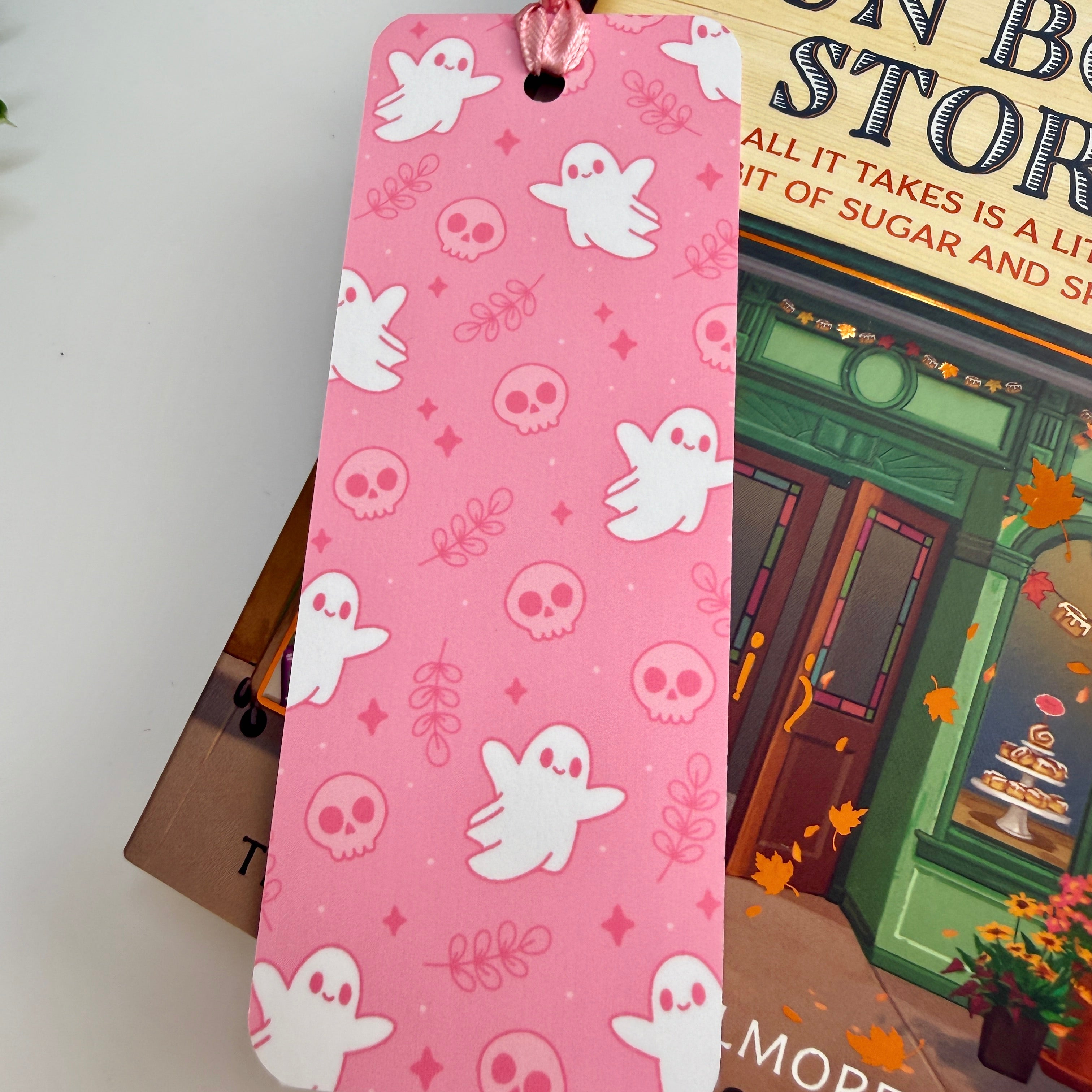 Pink Ghosty Matte Laminated Bookmark