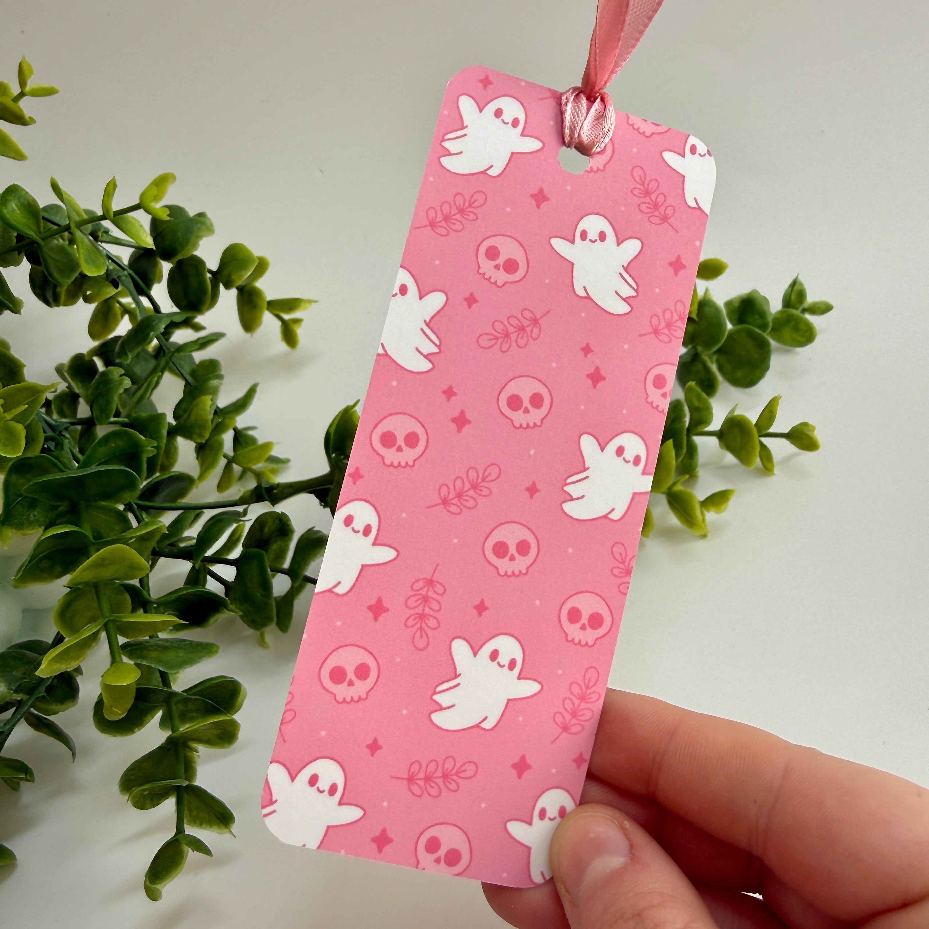 Pink Ghosty Matte Laminated Bookmark
