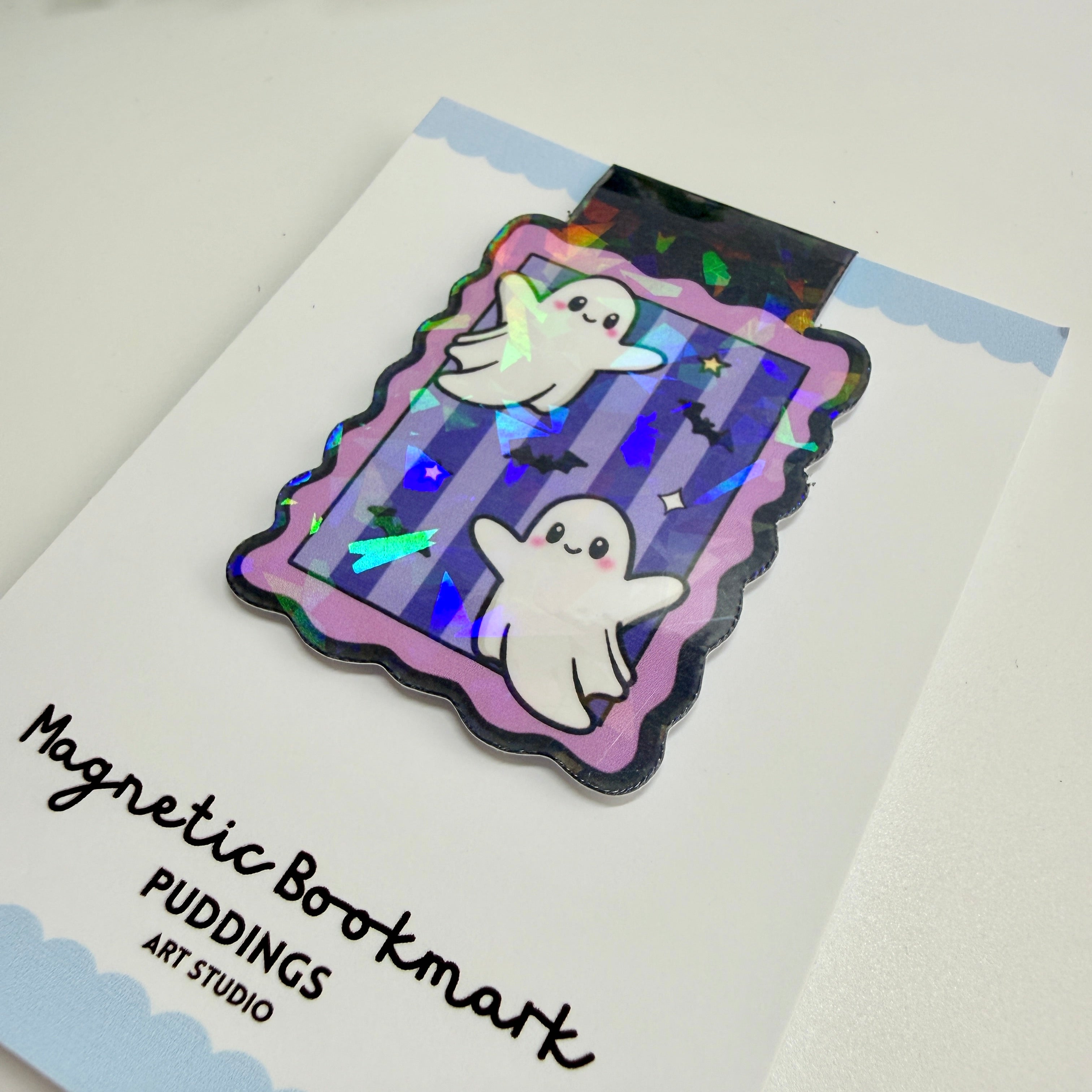 Ghosty Holographic Laminated Magnetic Bookmark