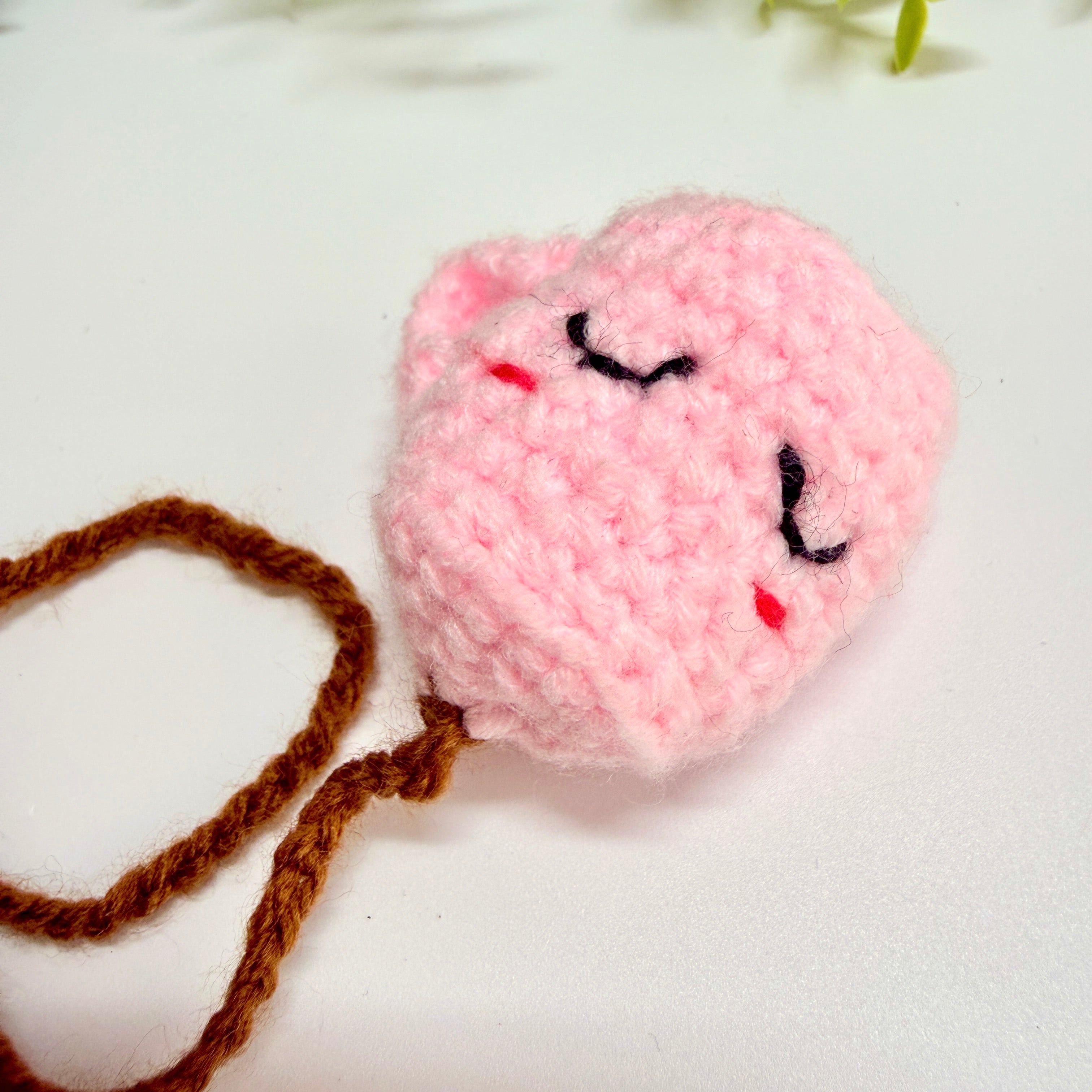 Handmade Pink Coffee Crochet Bookmark
