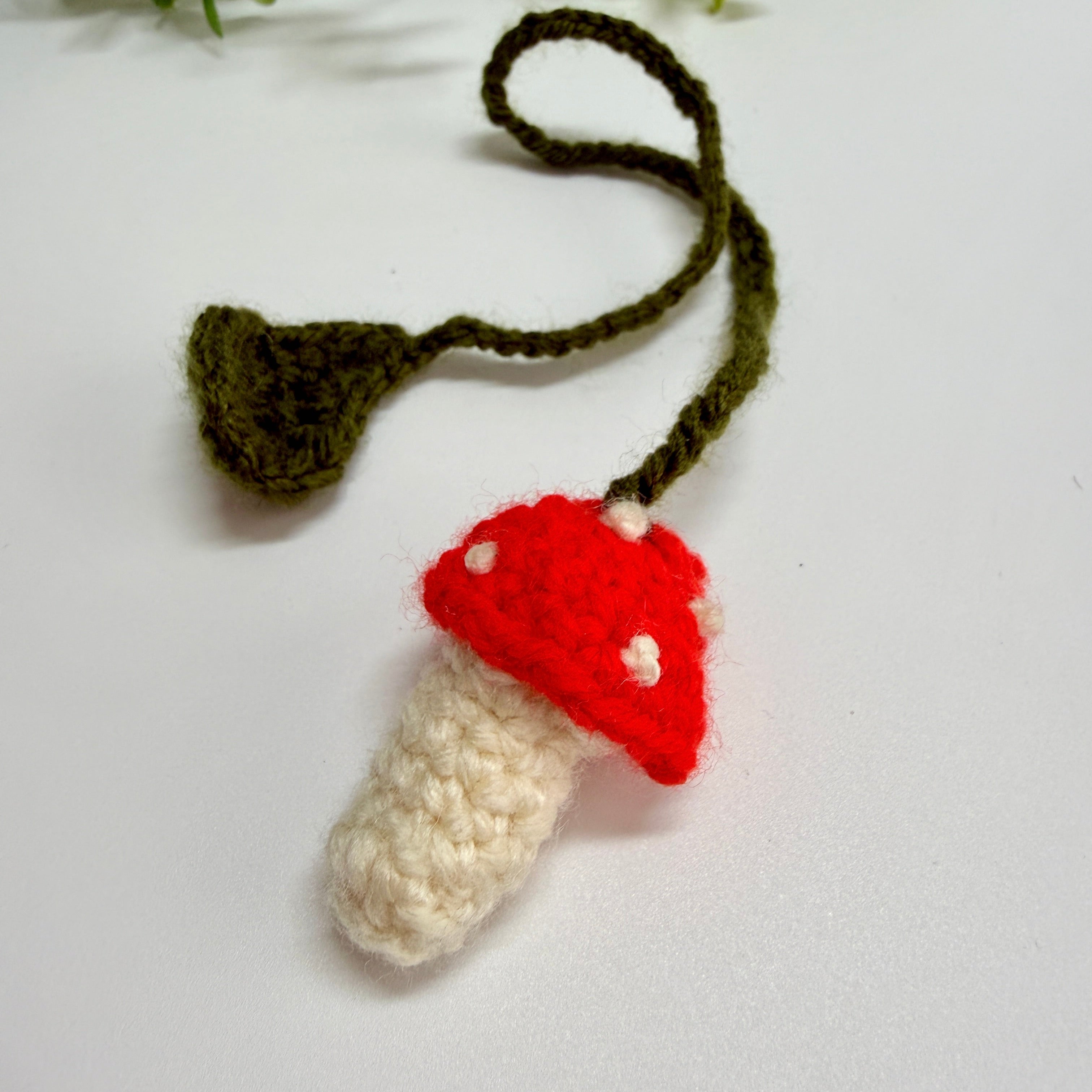 Handmade Cottage core Mushroom Crochet Bookmark