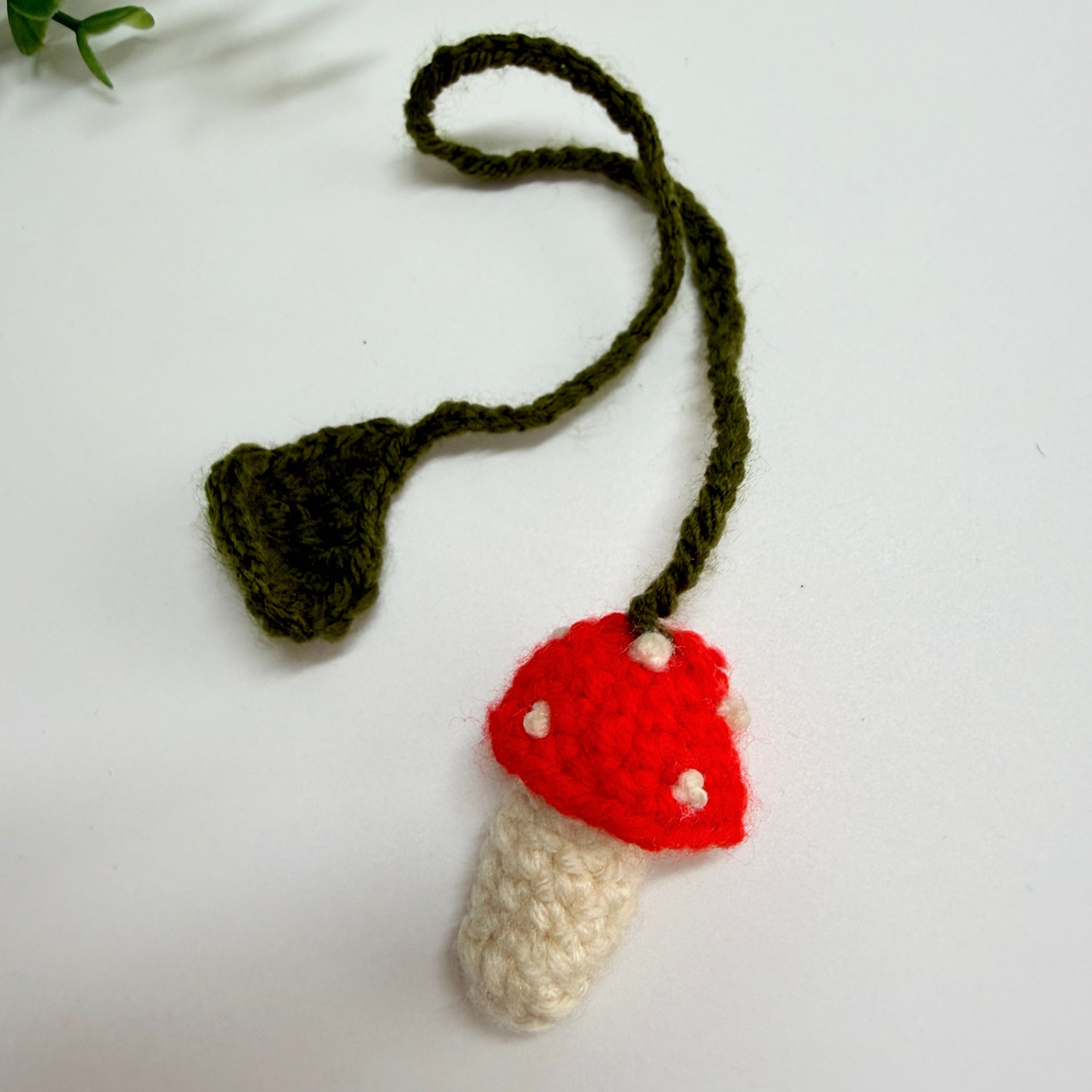 Handmade Cottage core Mushroom Crochet Bookmark
