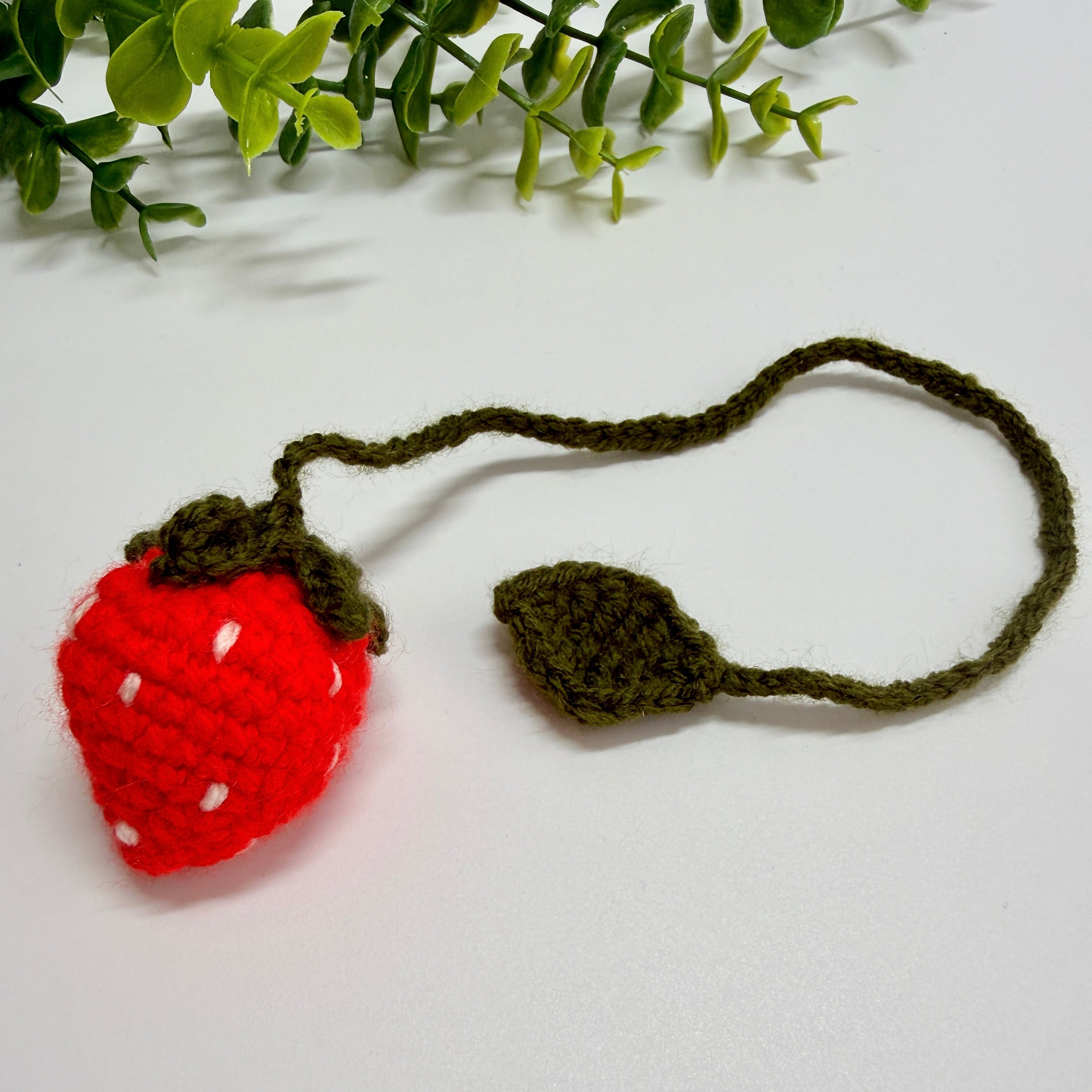 Handmade Strawberry Crochet Bookmark