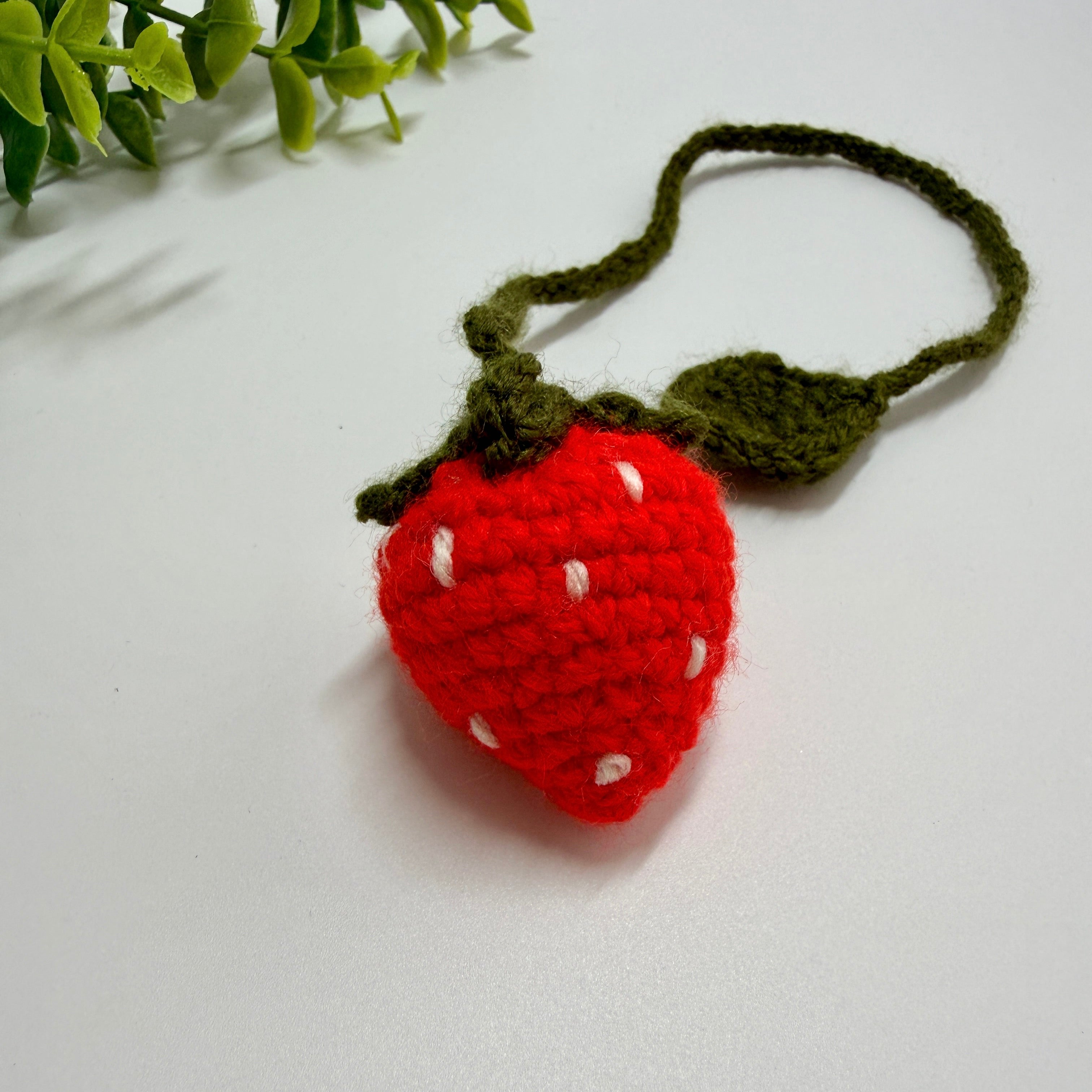 Handmade Strawberry Crochet Bookmark