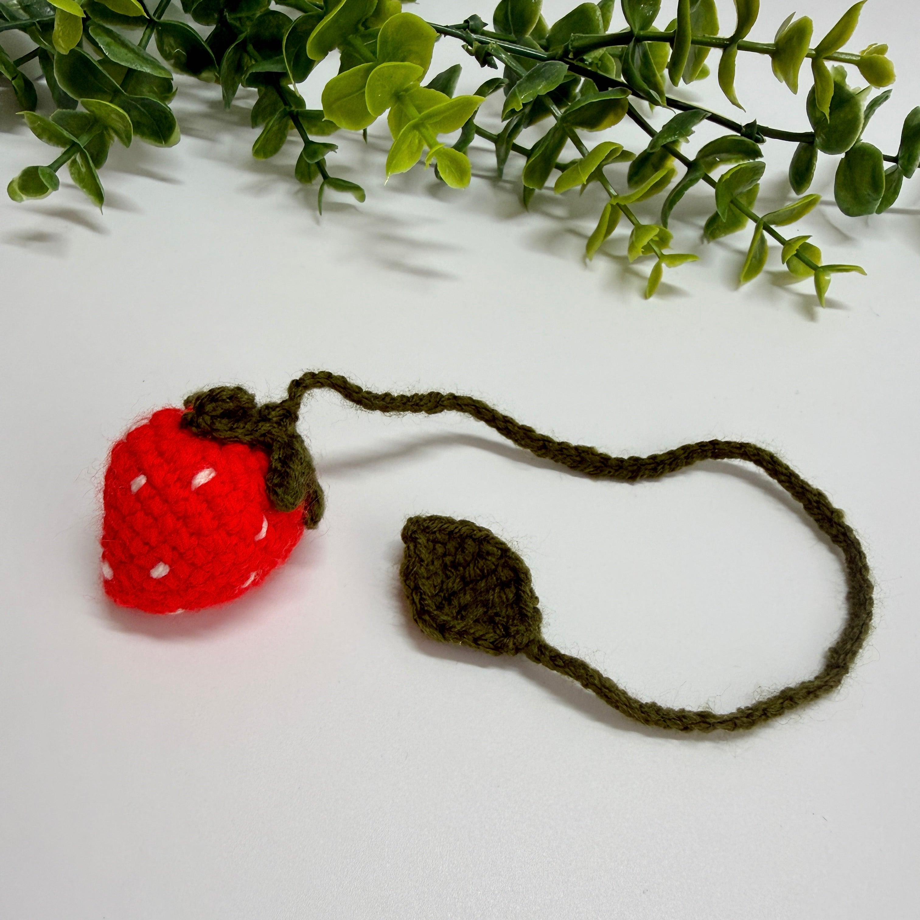 Handmade Strawberry Crochet Bookmark