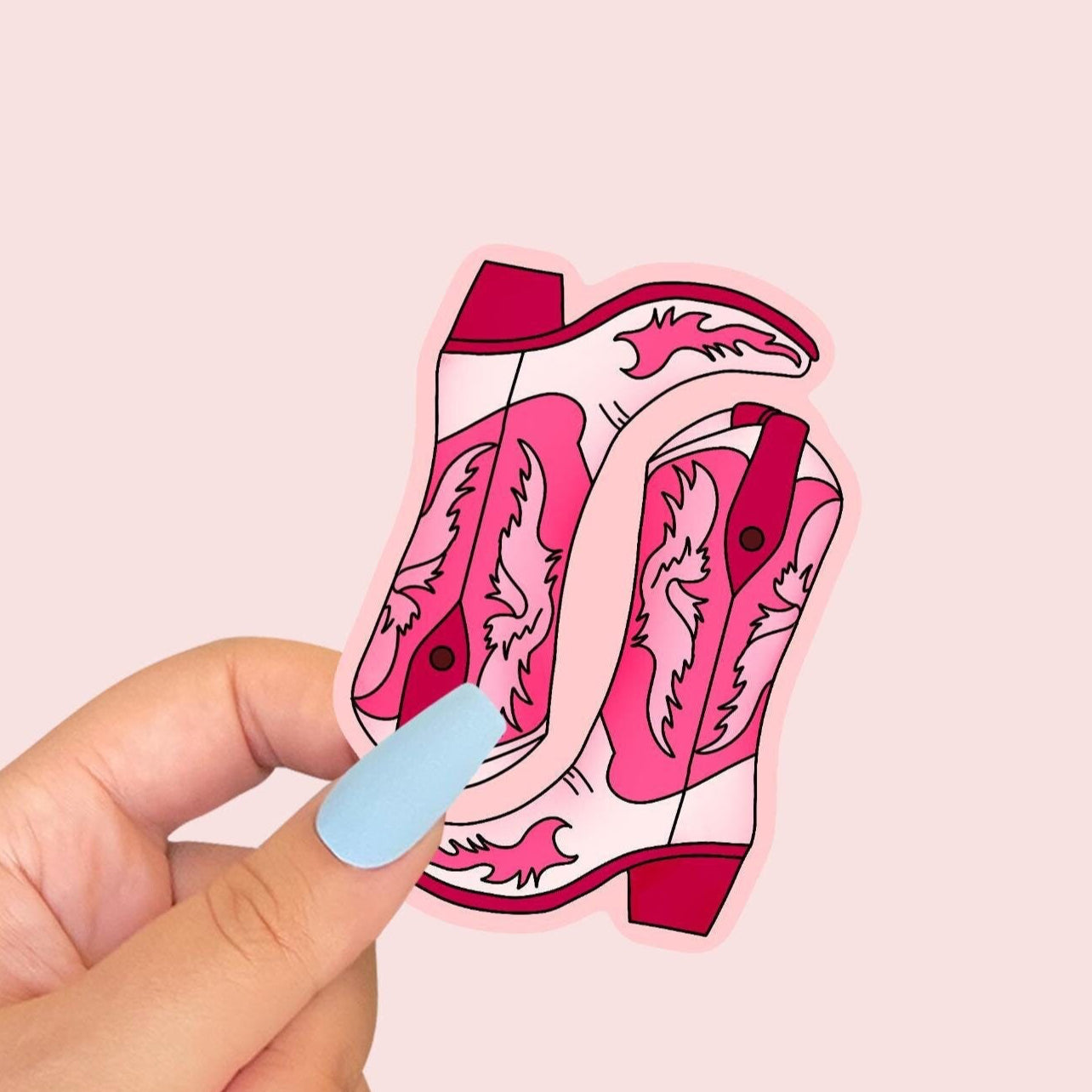 Pink Yeehaw Cowgirl Boots Sticker