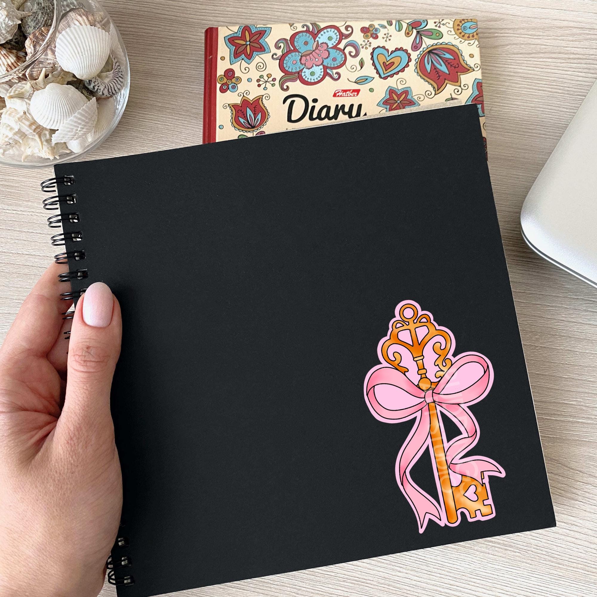 Pink Key & Bow Sticker