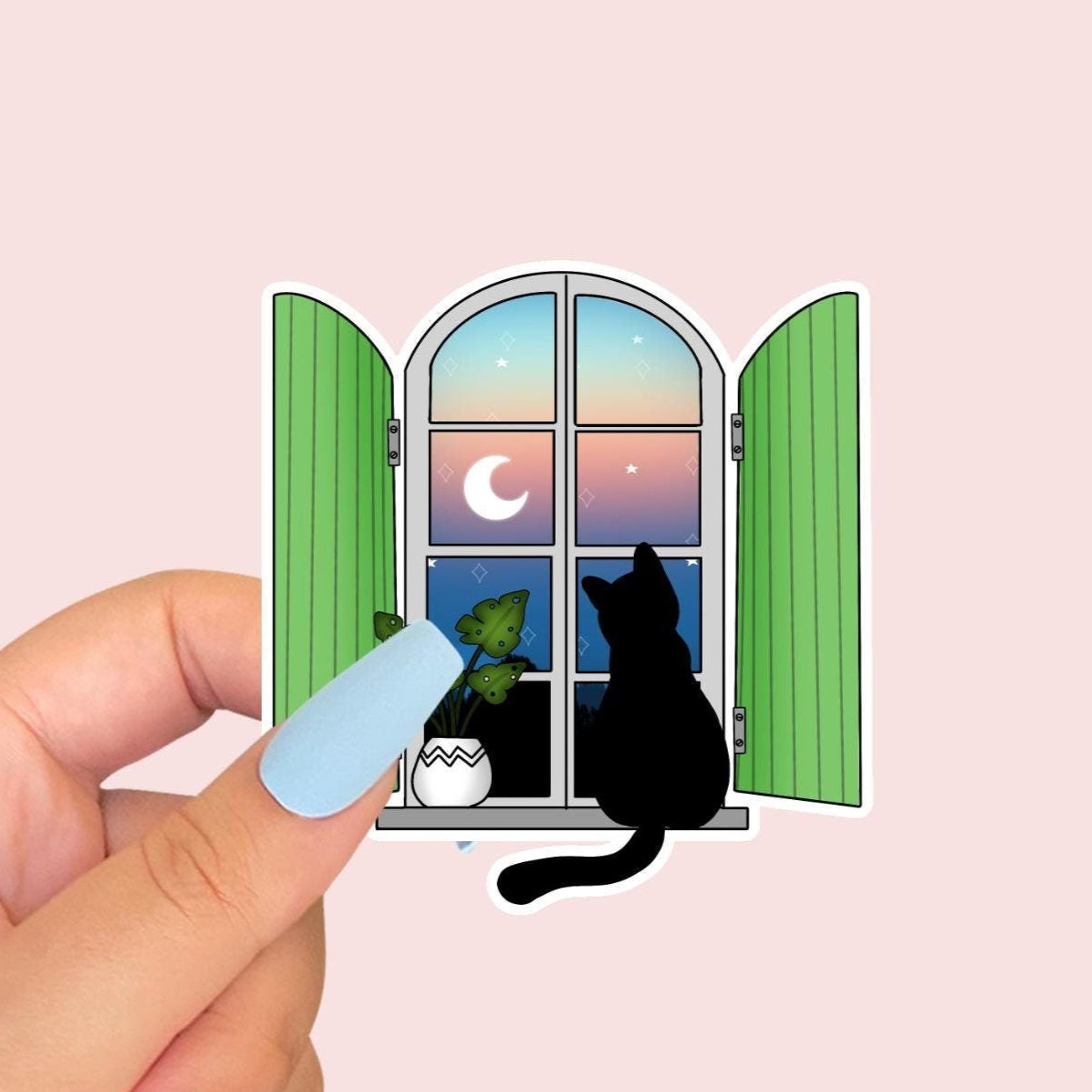 Cat in Window Sticker