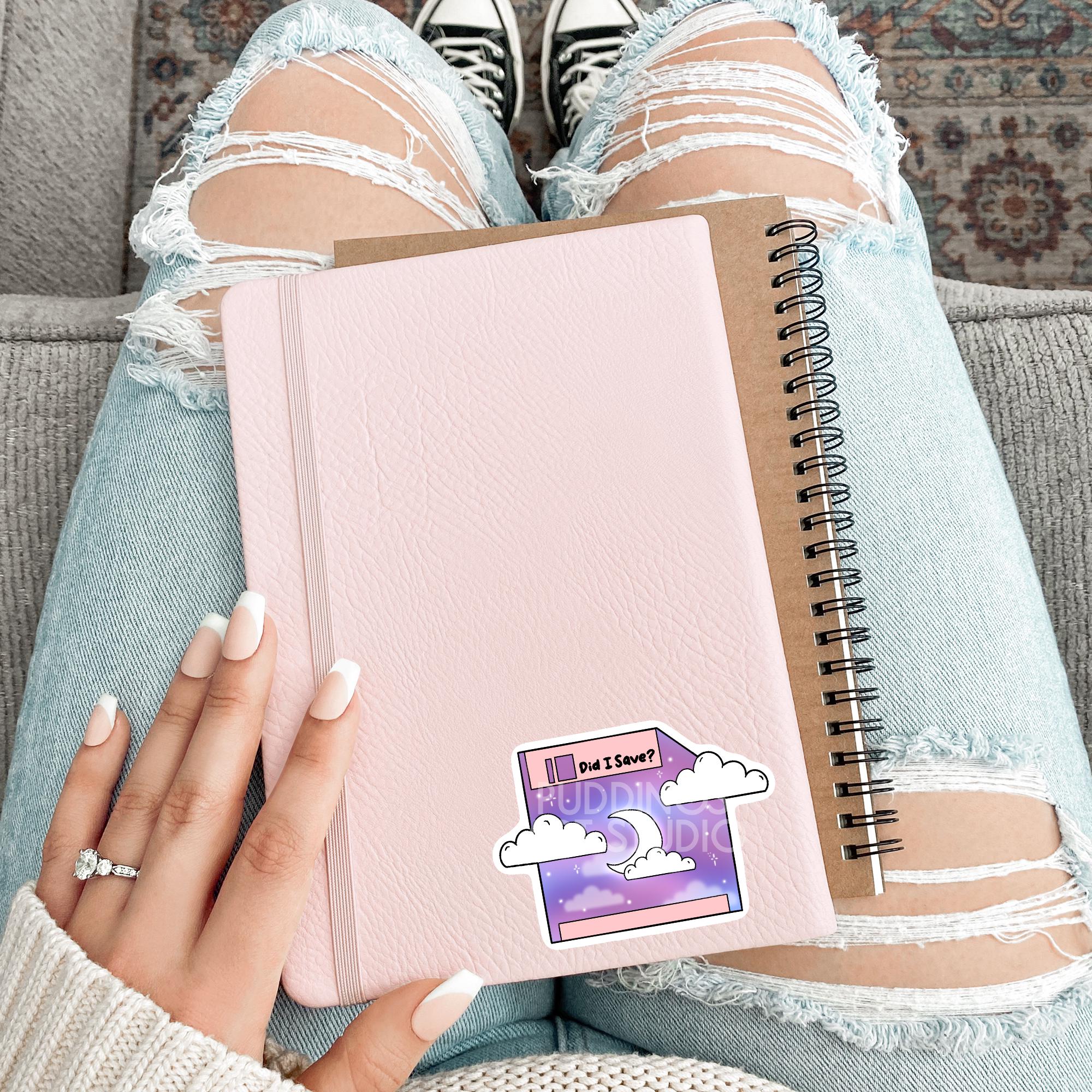 Did I Save? Floppy Disk, Clouds & Moon Sticker