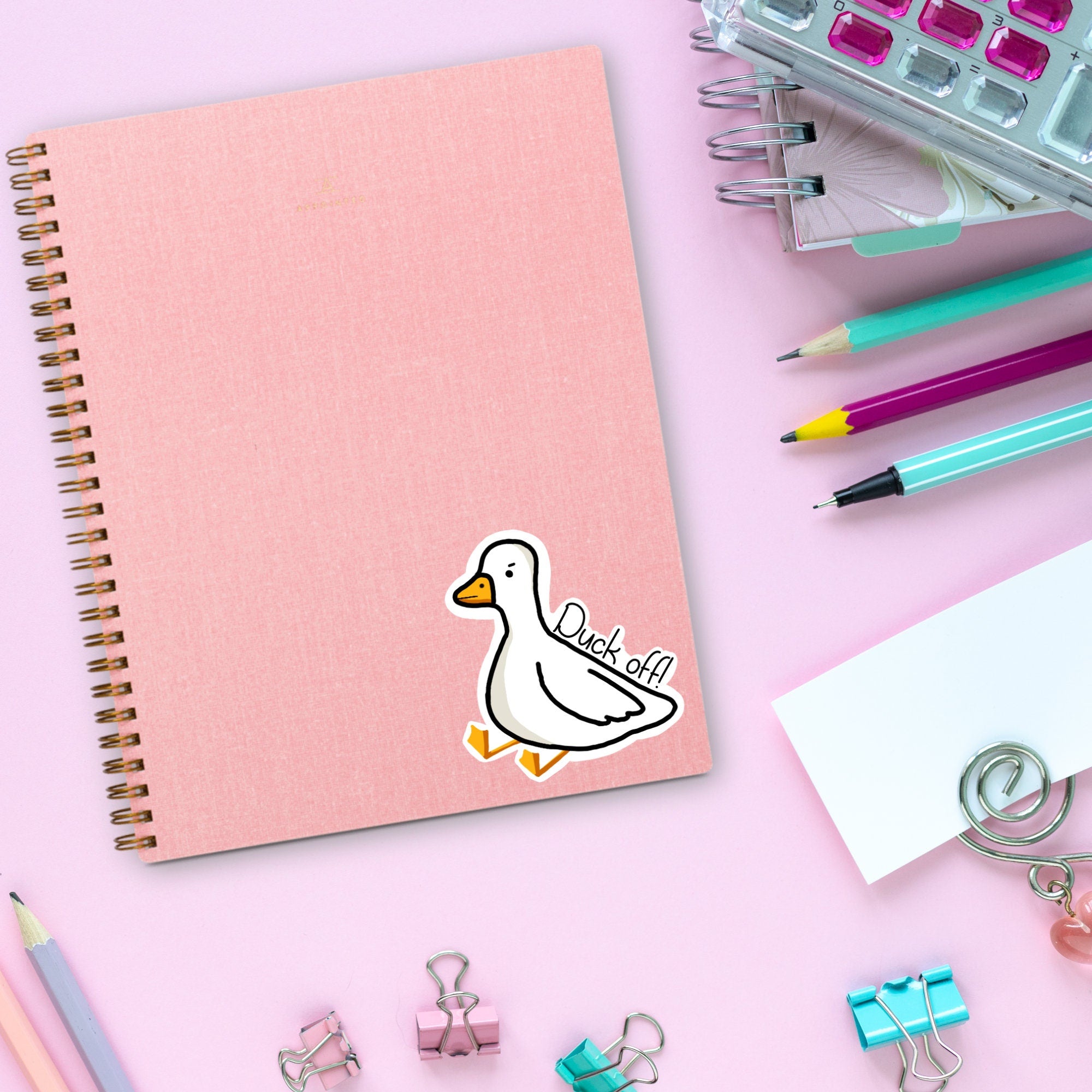 Duck off, Duck Sticker, Funny Meme Sticker, Autocorrect Error, Waterproof Stickers, Quote Sticker "Duck off"  Sticker, Bumper Sticker