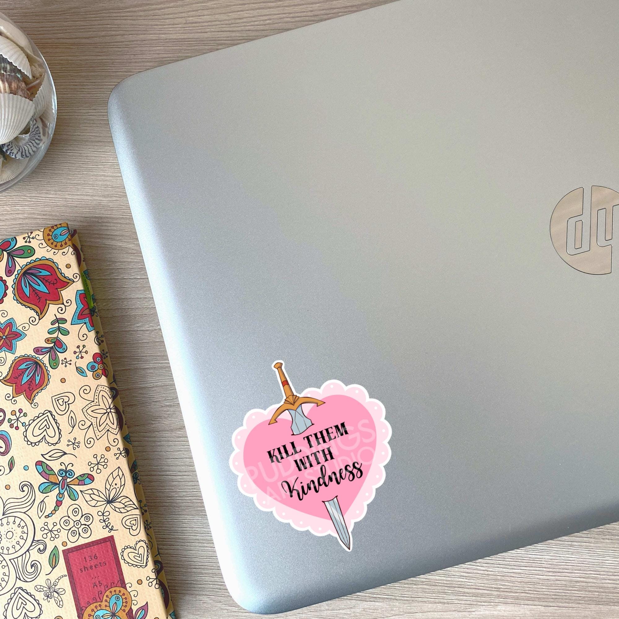 Kill them with Kindness Heart & Dagger Sticker
